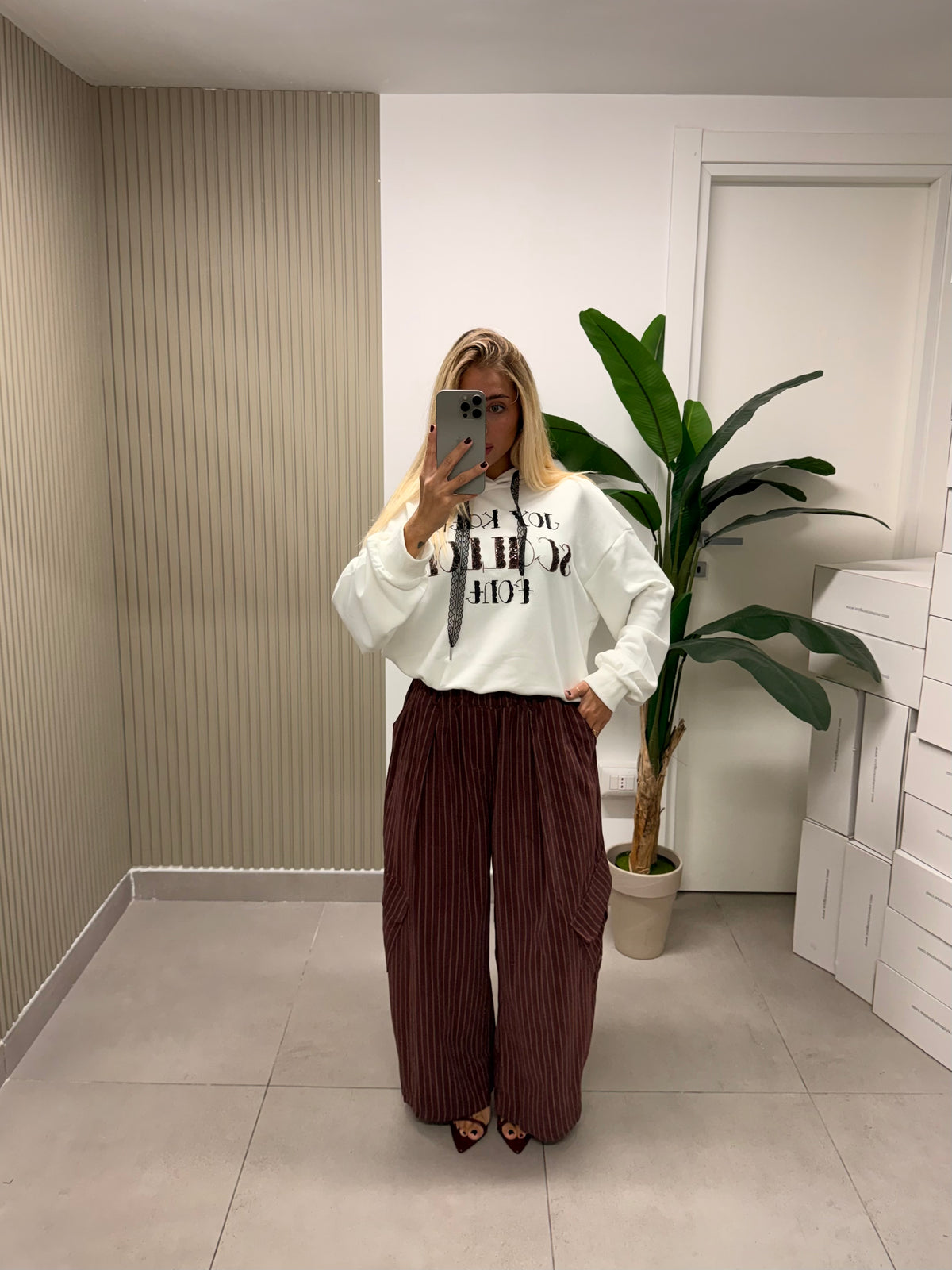 PANTALONE CARGO GESSATO BORDEAUX