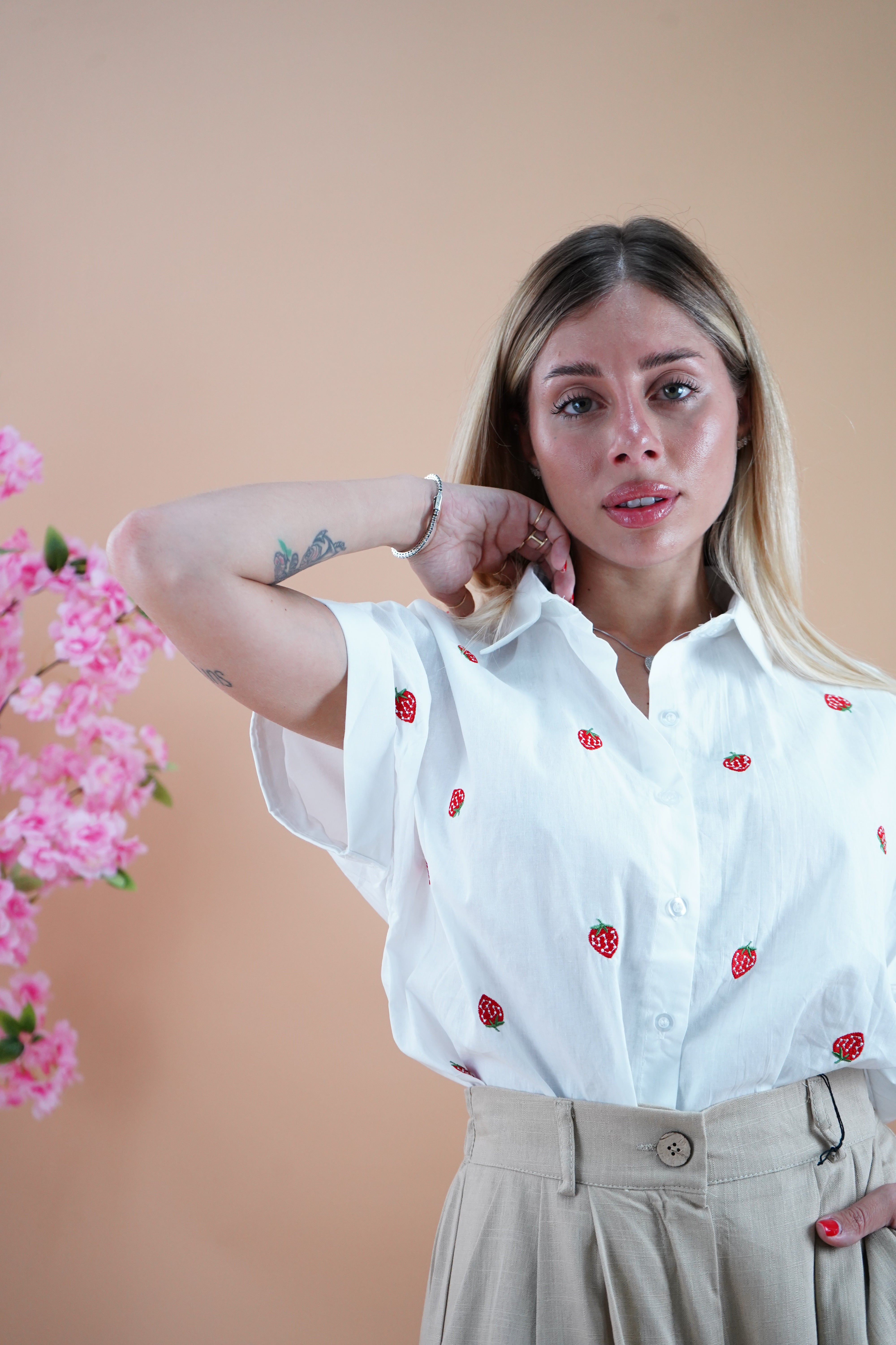 CAMICIA FRAGOLINE BIANCA