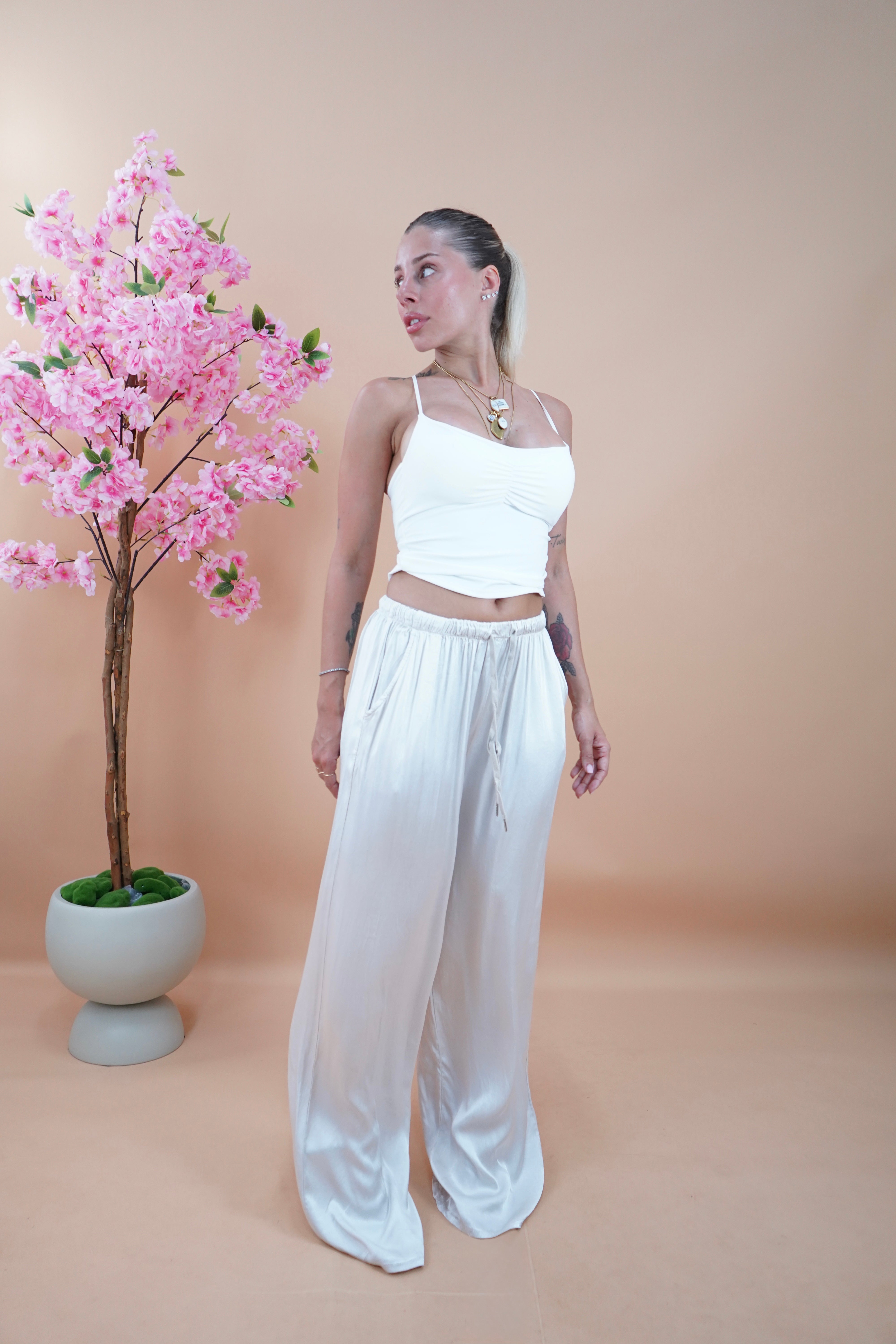PANTALONE SATIN PERLA