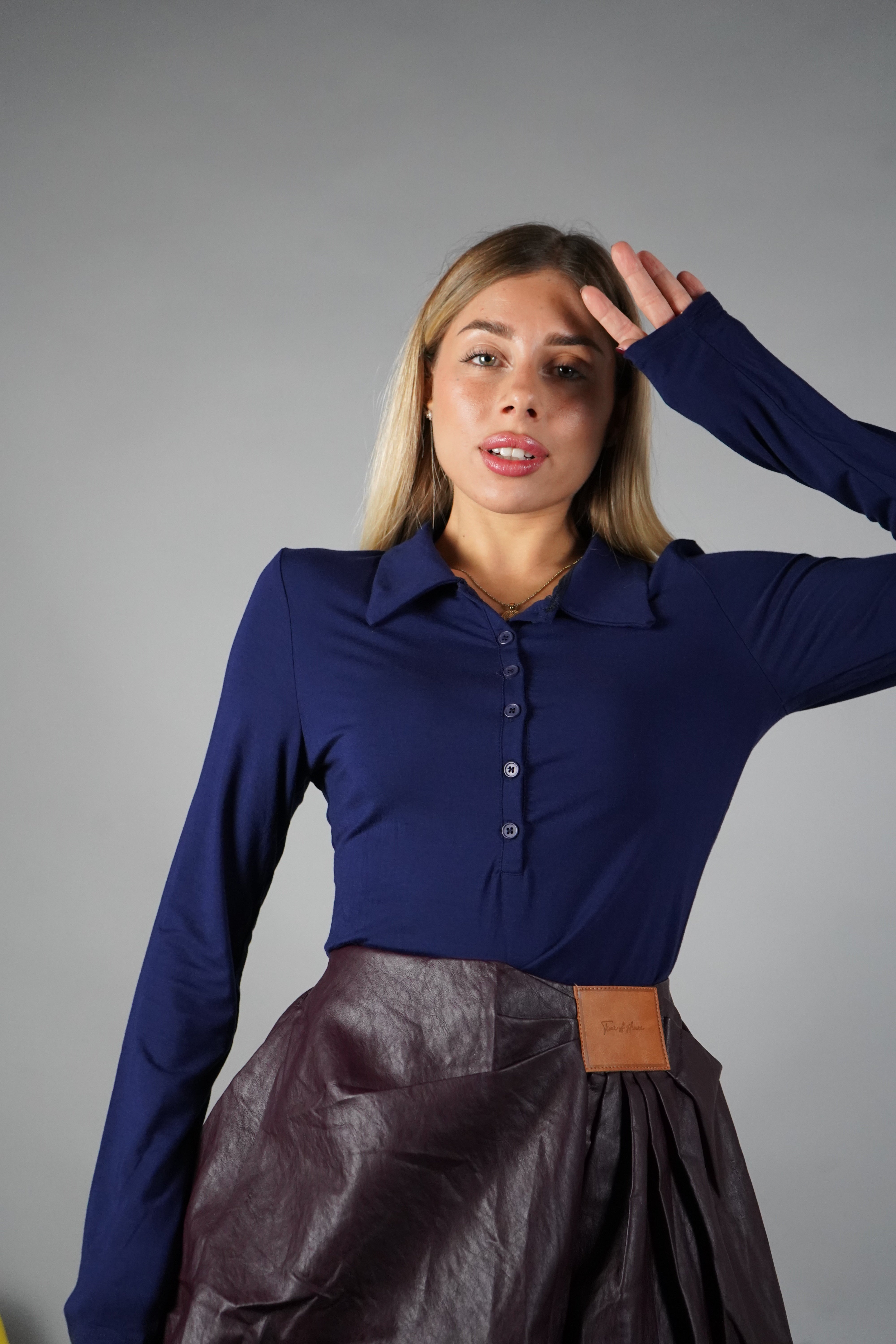 POLO BASIC COTONE ELASTICO BLU