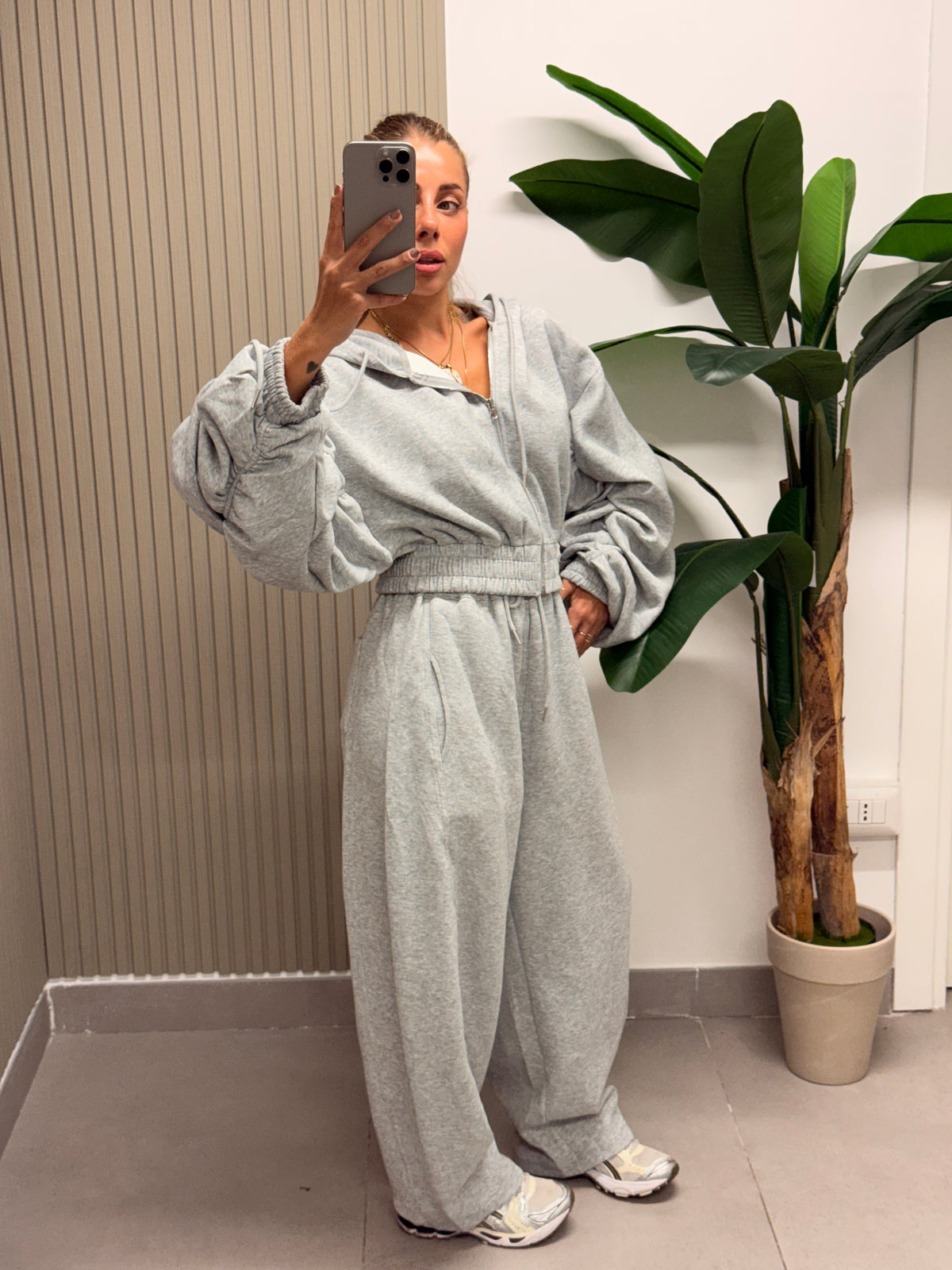 COORDINATO TUTA GRAZIA GRIGIO CHIARO