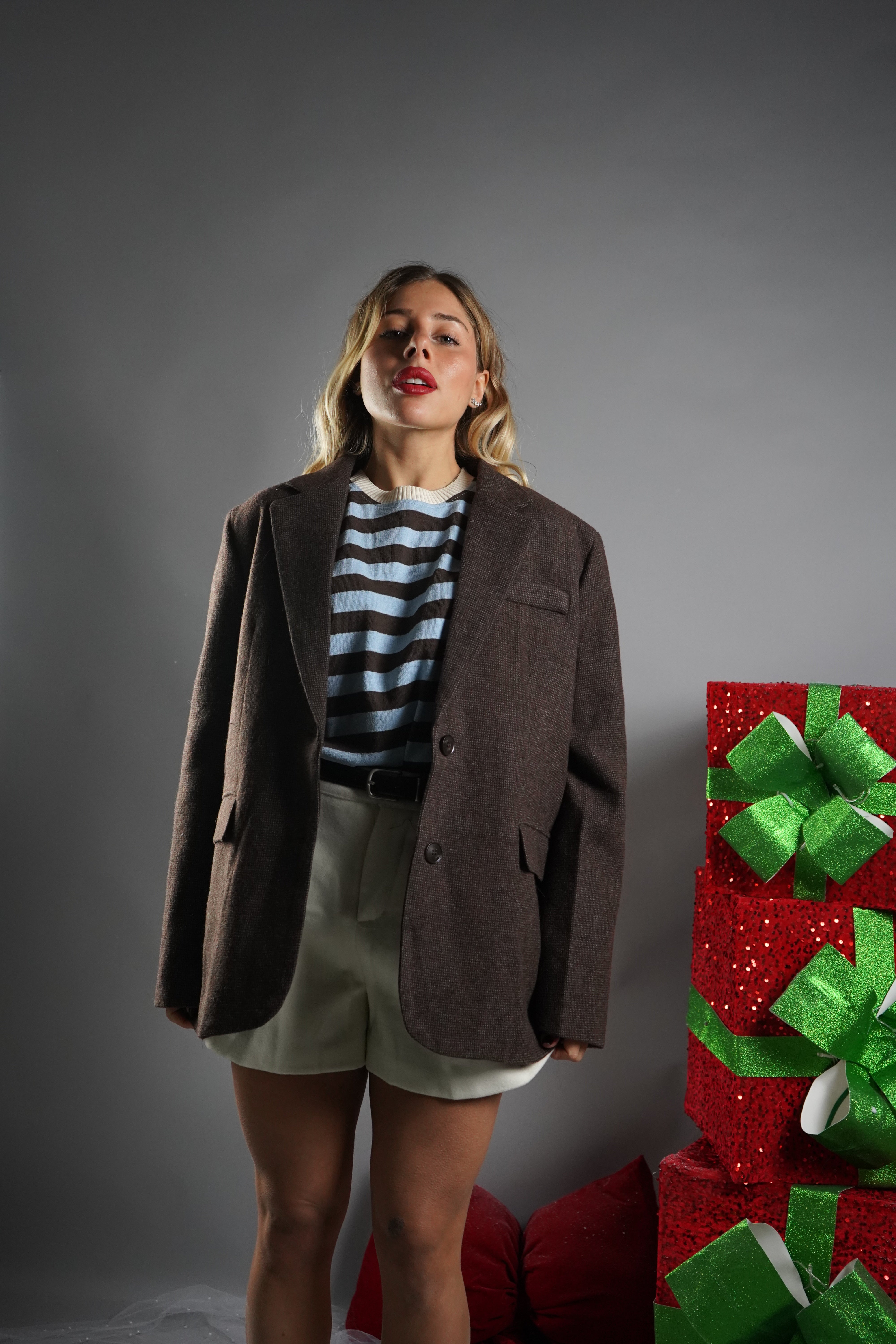 BLAZER LANA TRAPUNTATO MARRONE