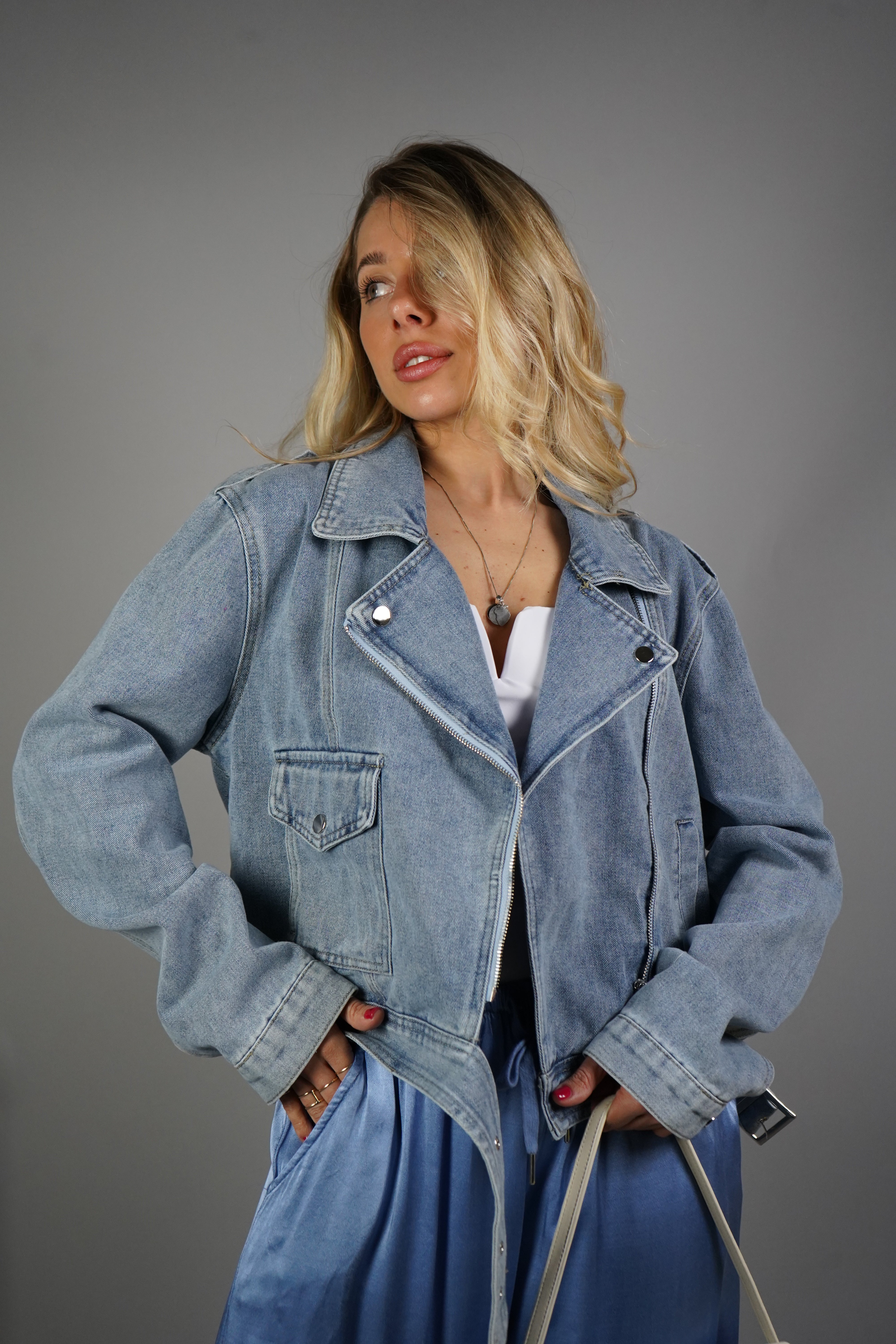CHIODO DENIM CHIARO