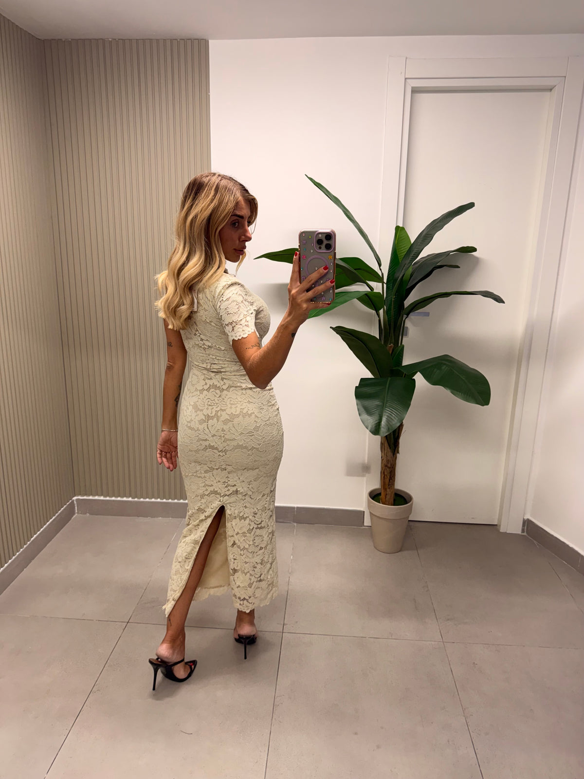 LONG DRESS PIZZO ROMANTICO PANNA