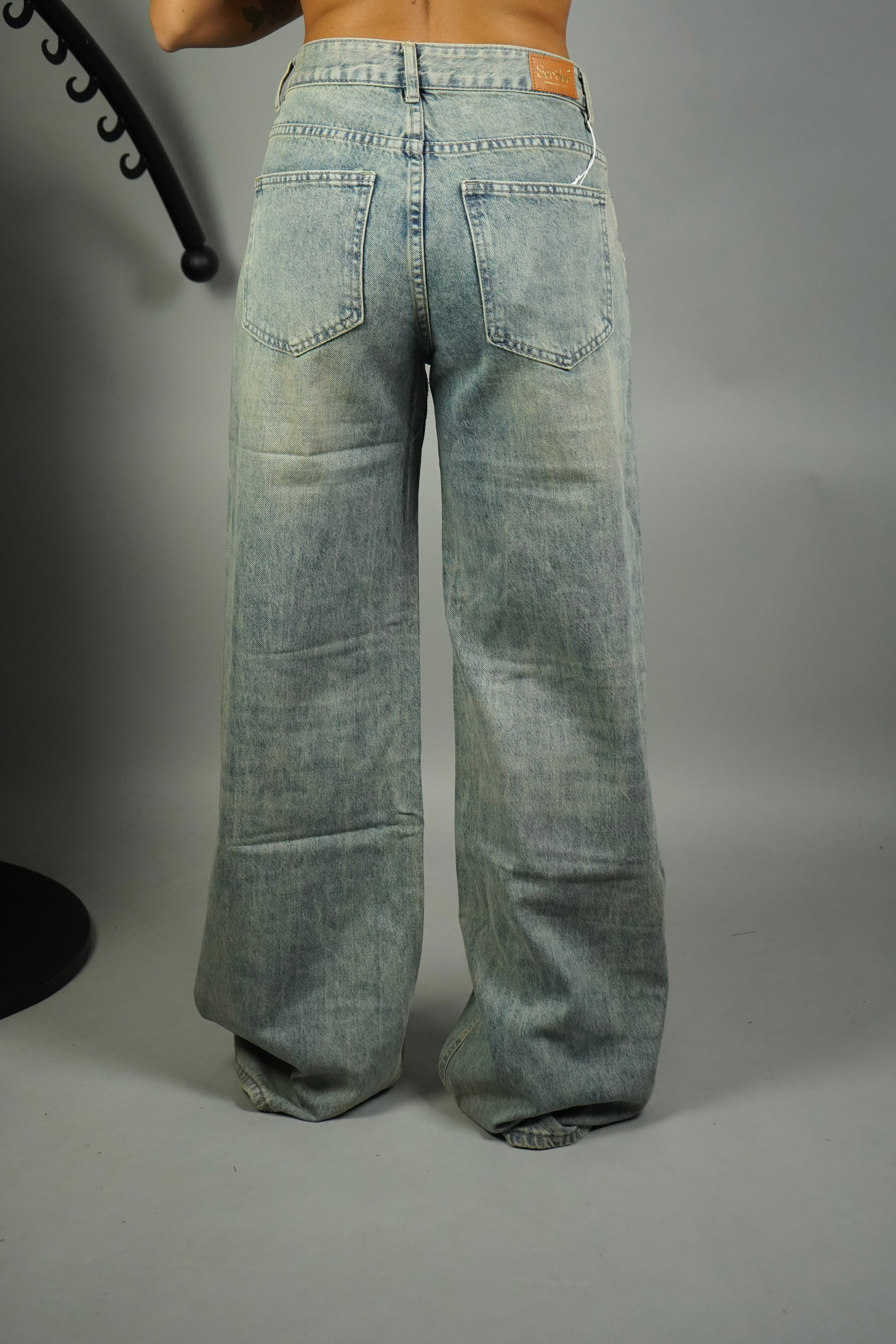 JEANS WIDE LEG SABBIA