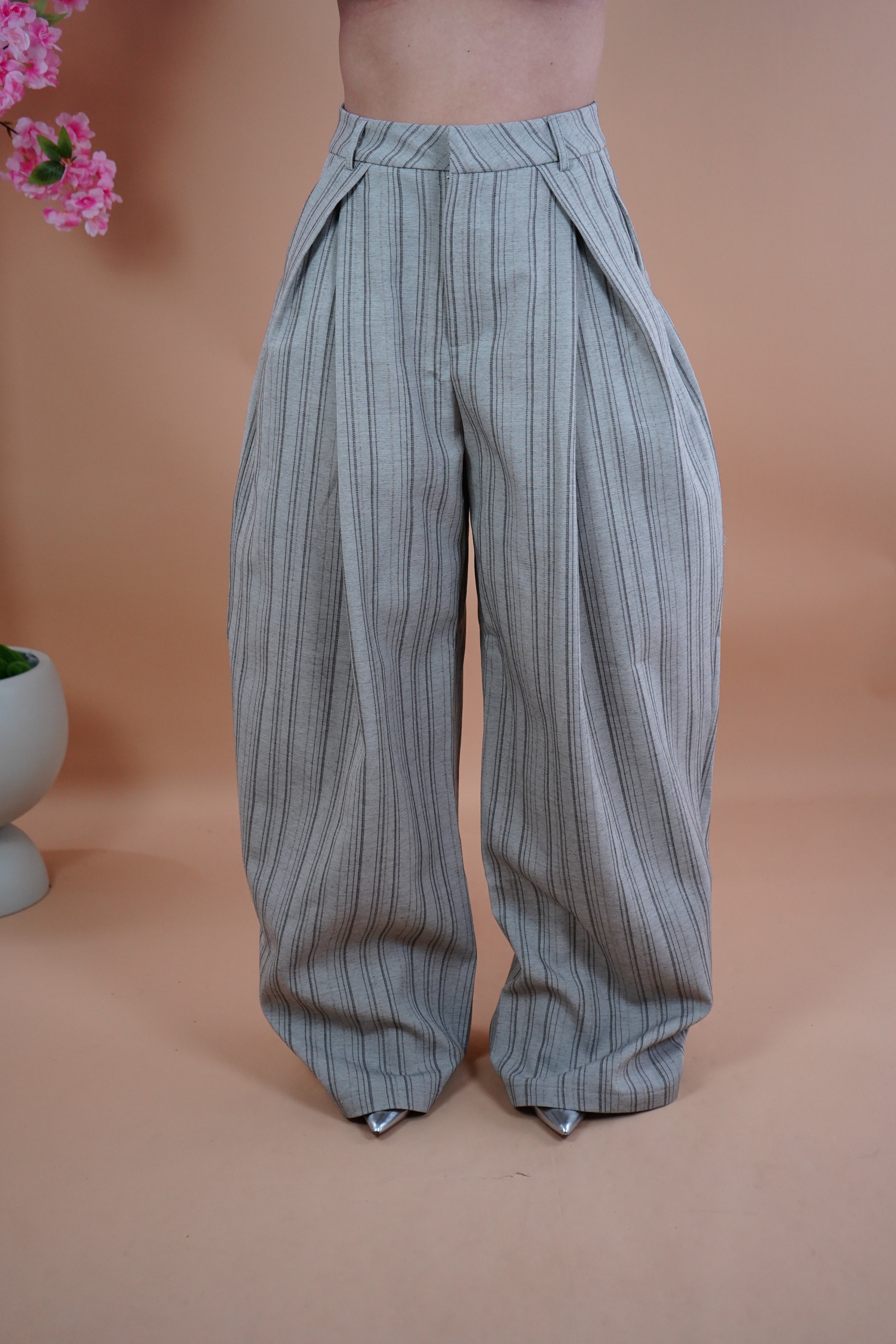 PANTALONE GESSATO BALLON BEIGE