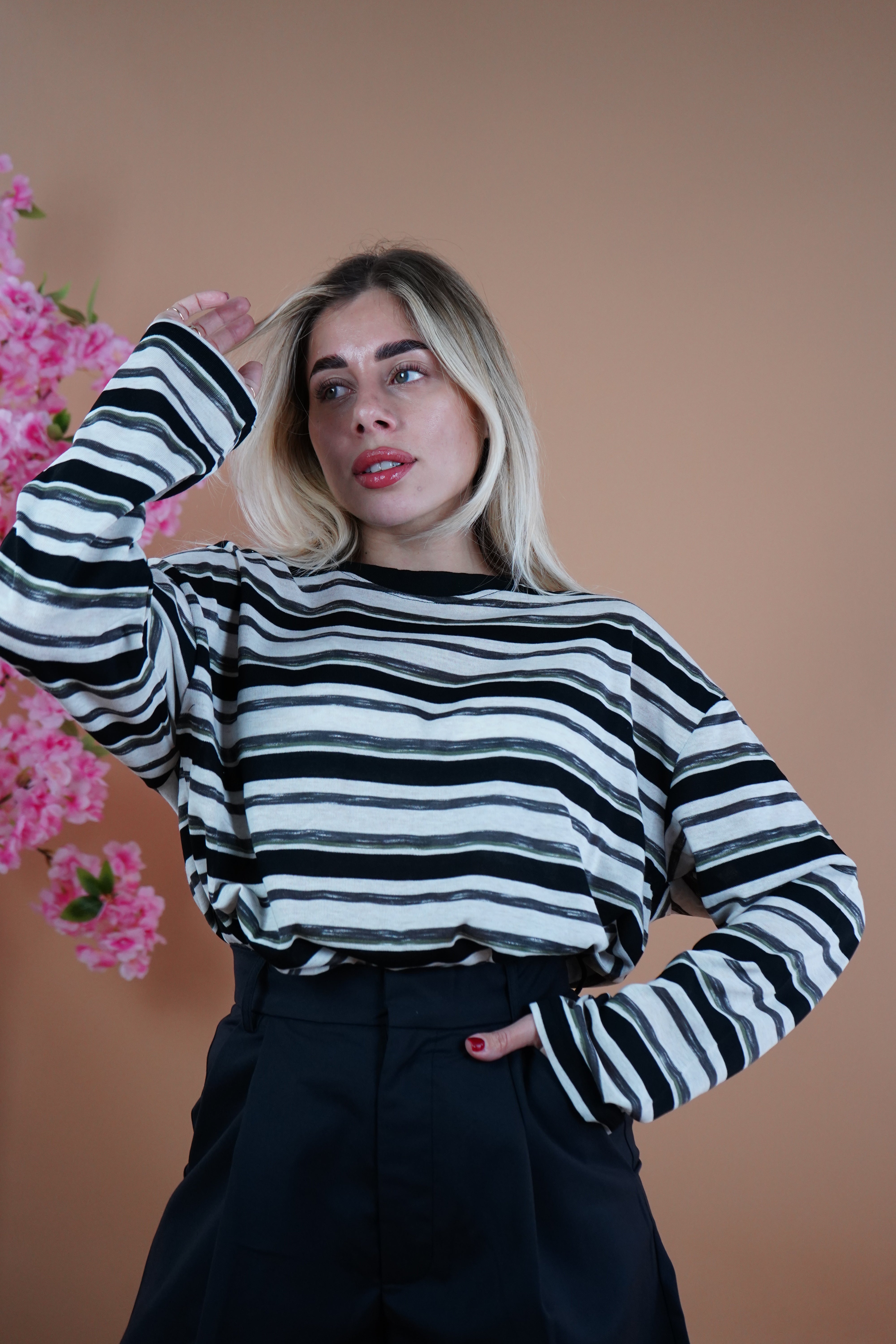 MAGLIA SOFT RIGHE NERA