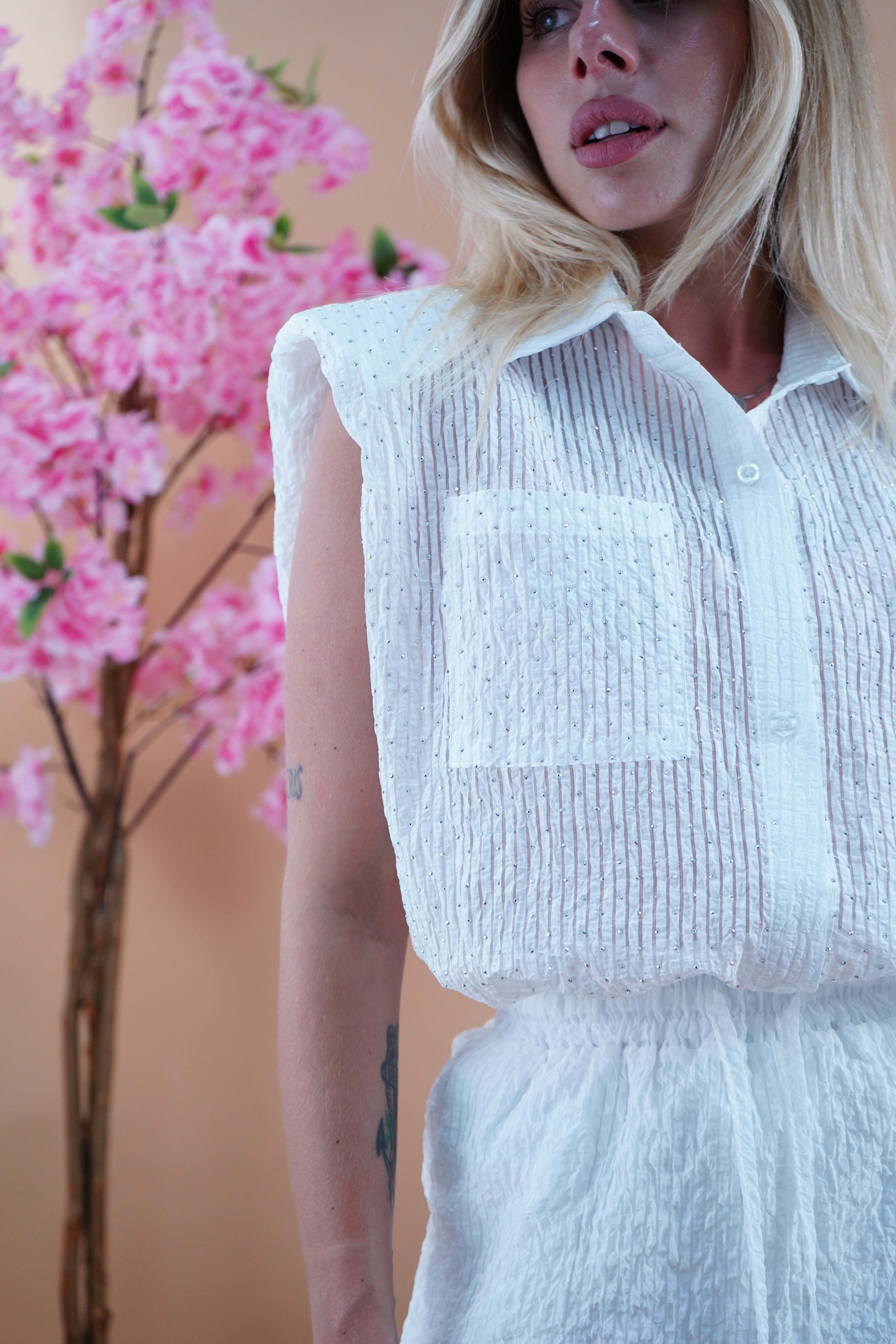 COORDINATO STRASS BIANCO