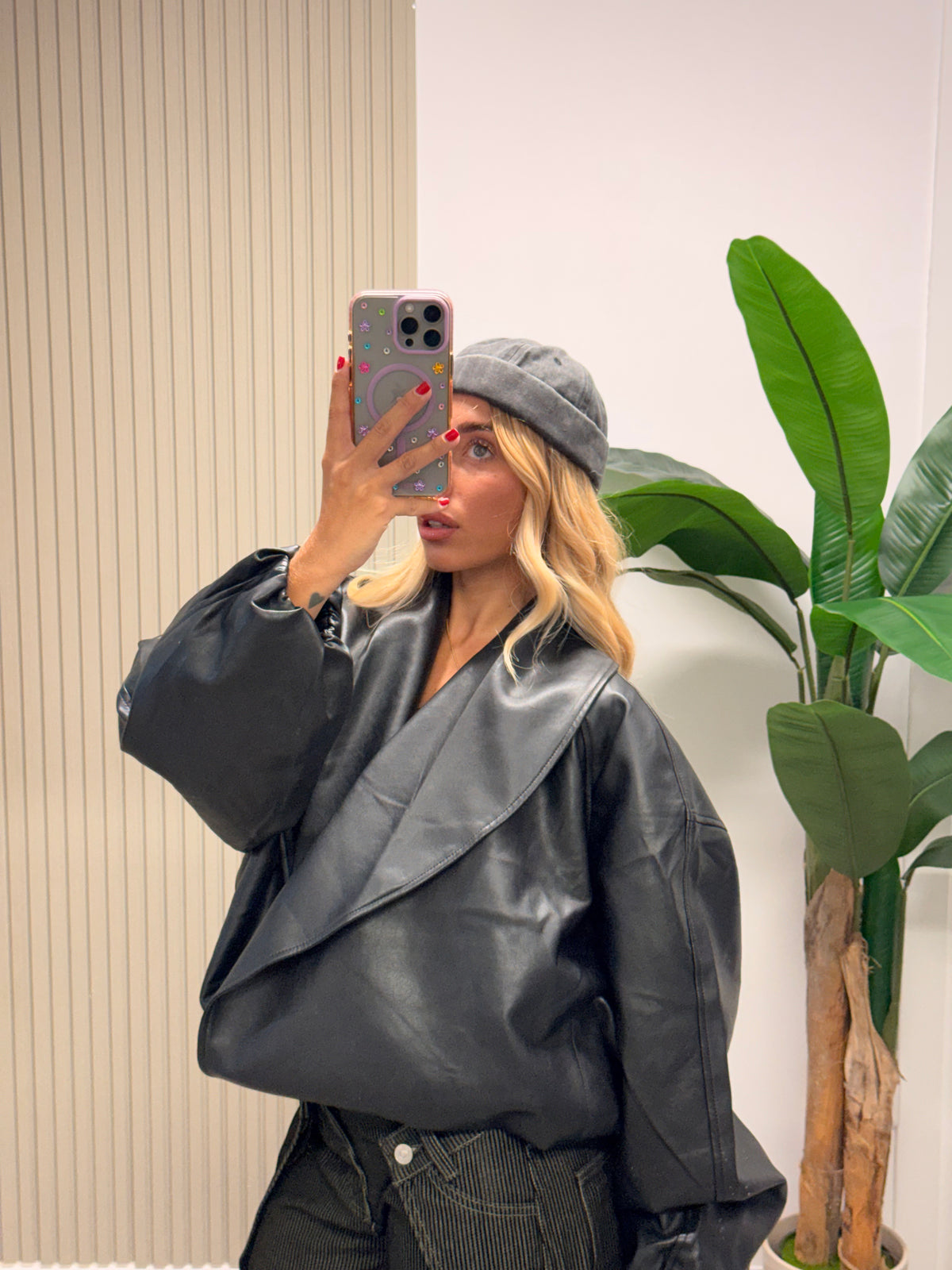 BOMBER ECOPELLE SOFY NERO