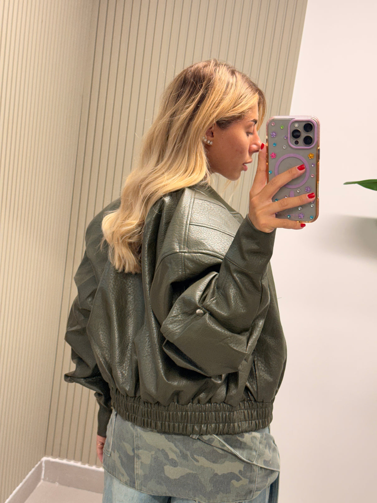 BOMBER ECOPELLE RICK VERDE