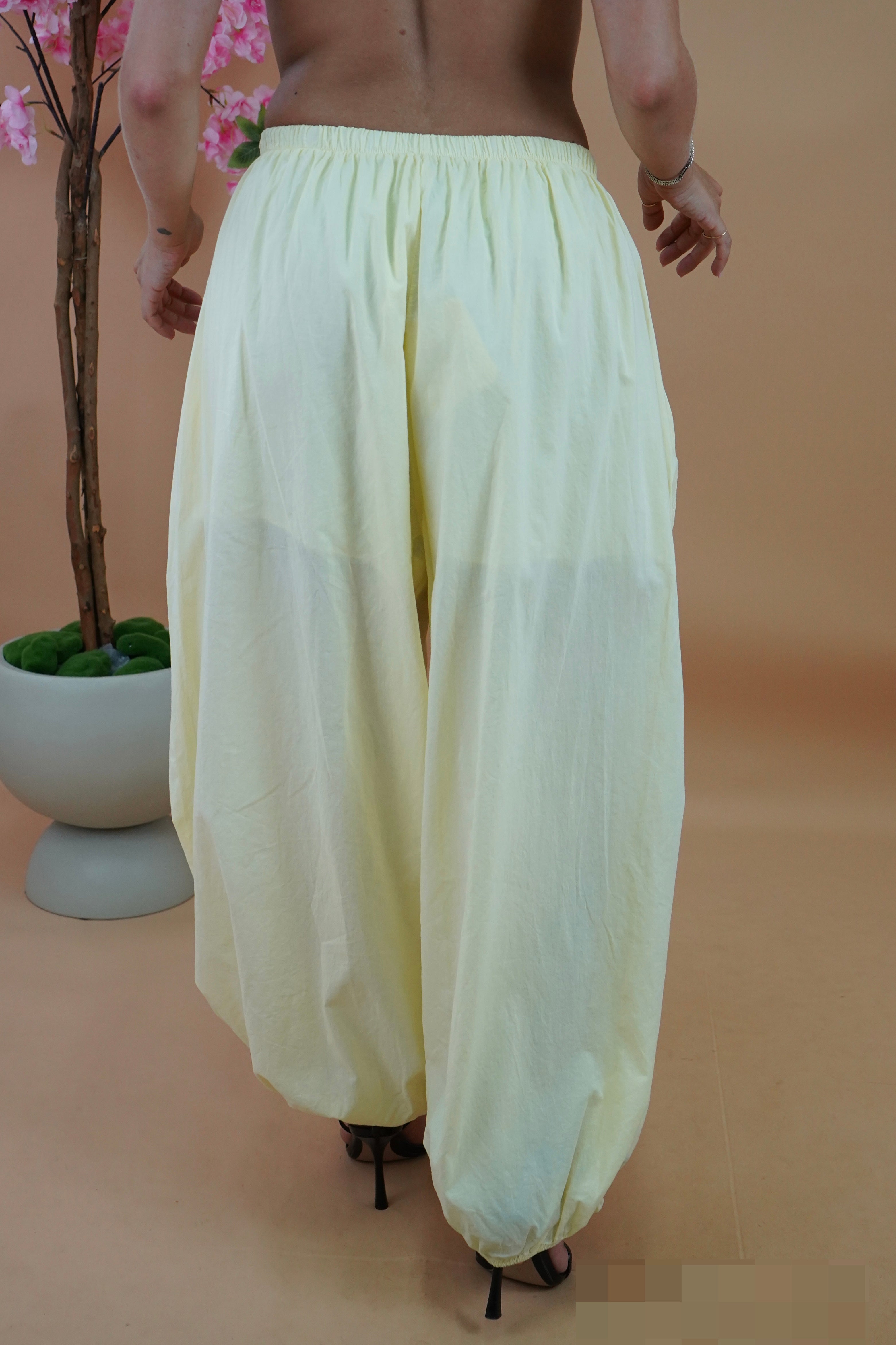 PANTALONE BALLON COTONE GIALLO