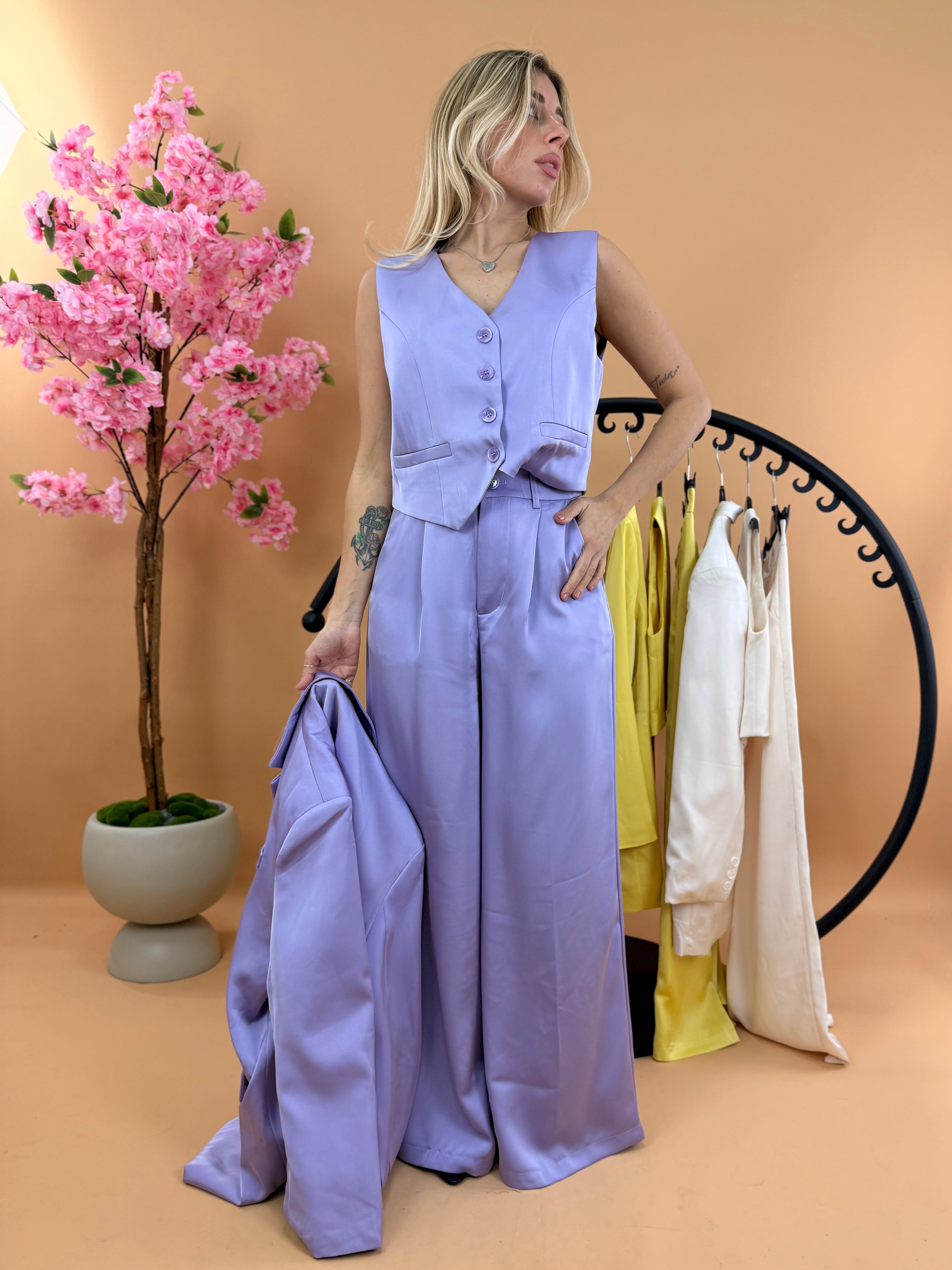 TAILLEUR SATIN TRE PEZZI LILLA
