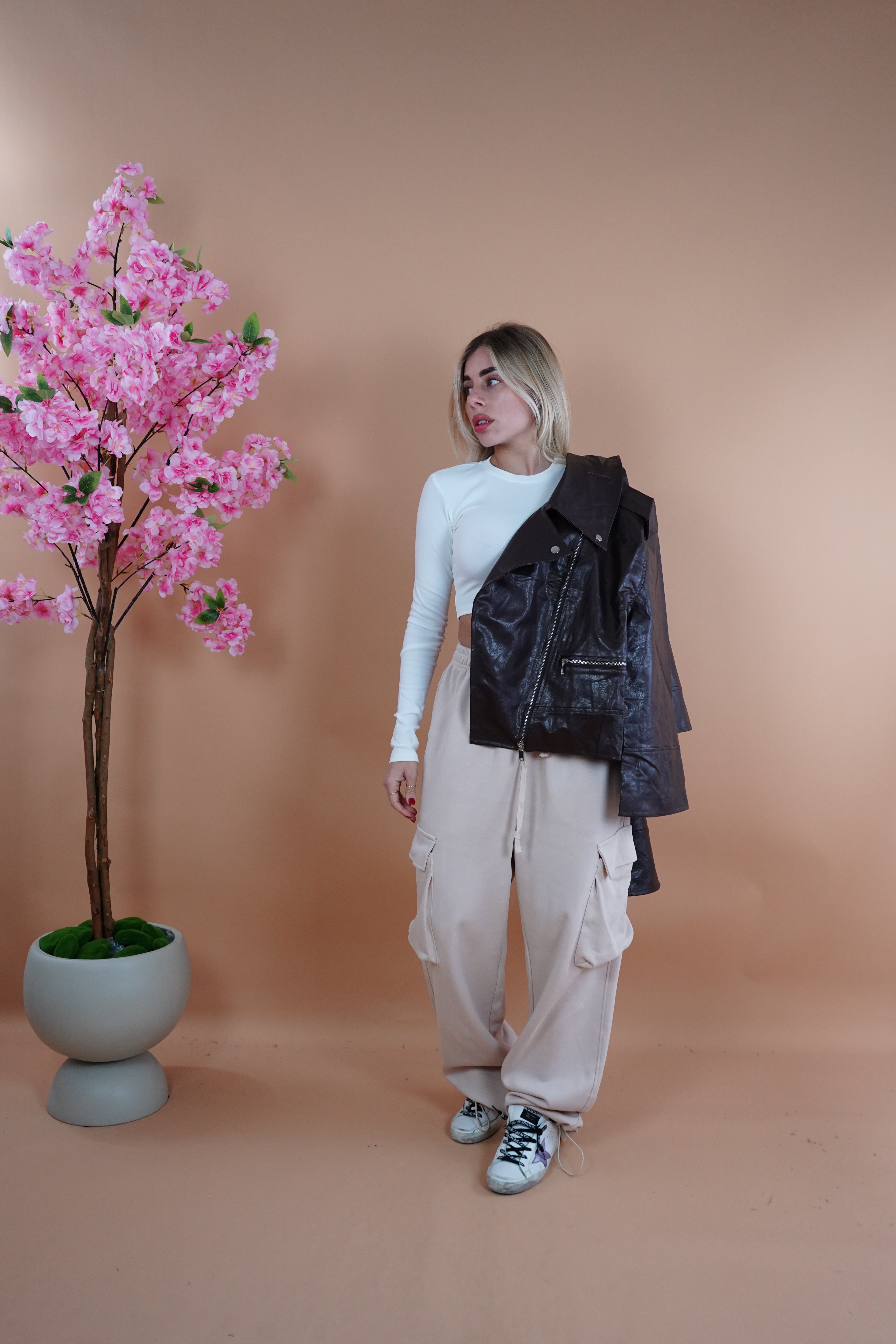 PANTALONE TUTA CARGO BEIGE
