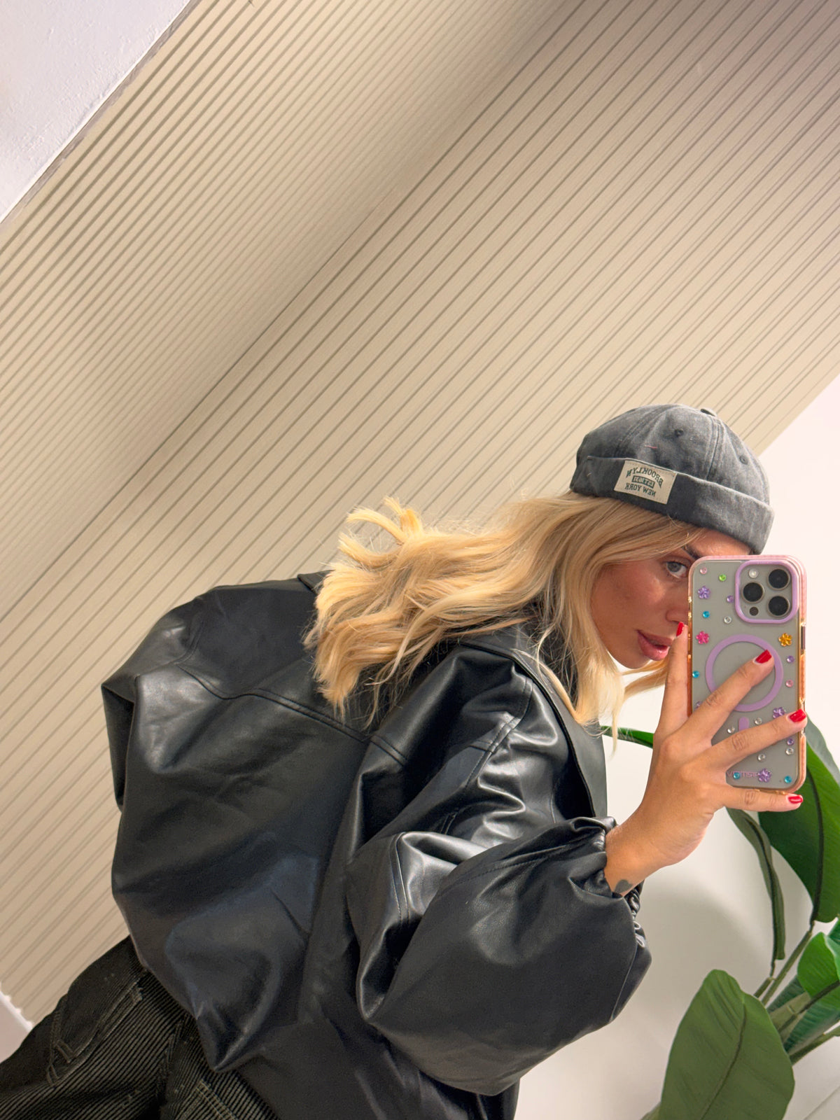 BOMBER ECOPELLE SOFY NERO