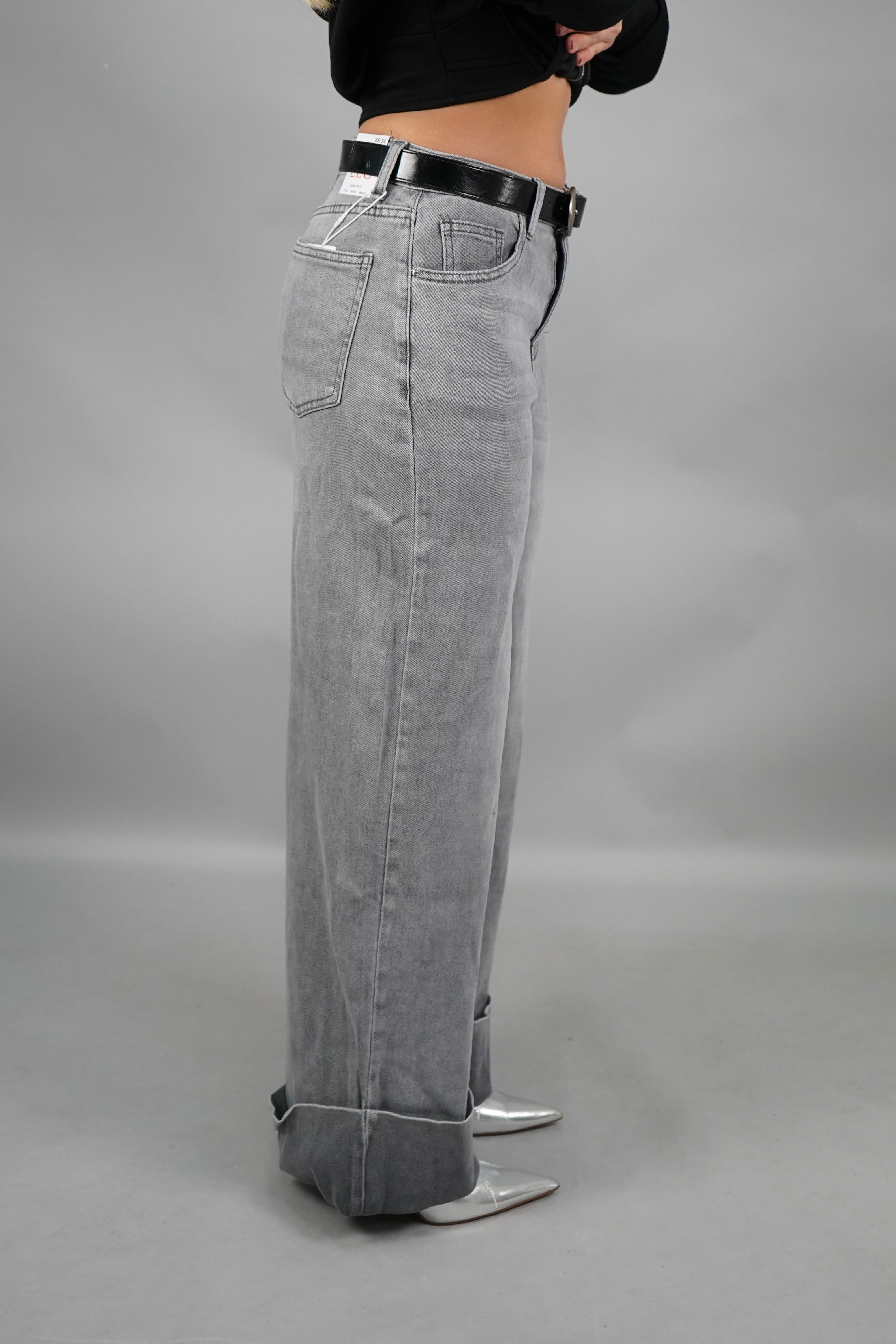 JEANS PALAZZO CON CINTURA