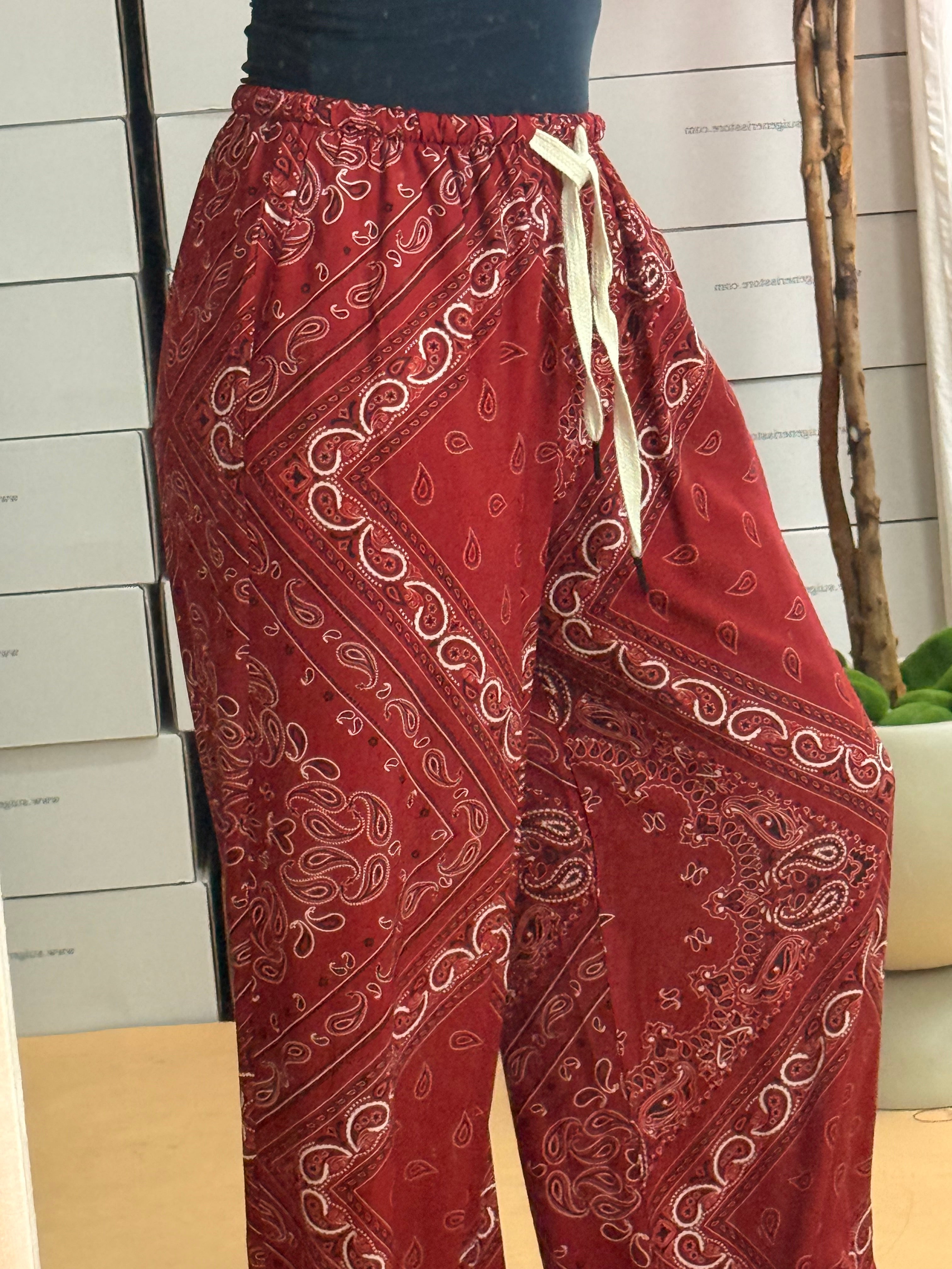 PANTALONE BANDANA BORDEAUX