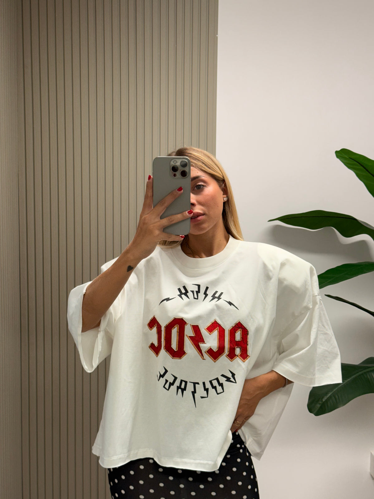 T-SHIRT BOXY ACDC BIANCA