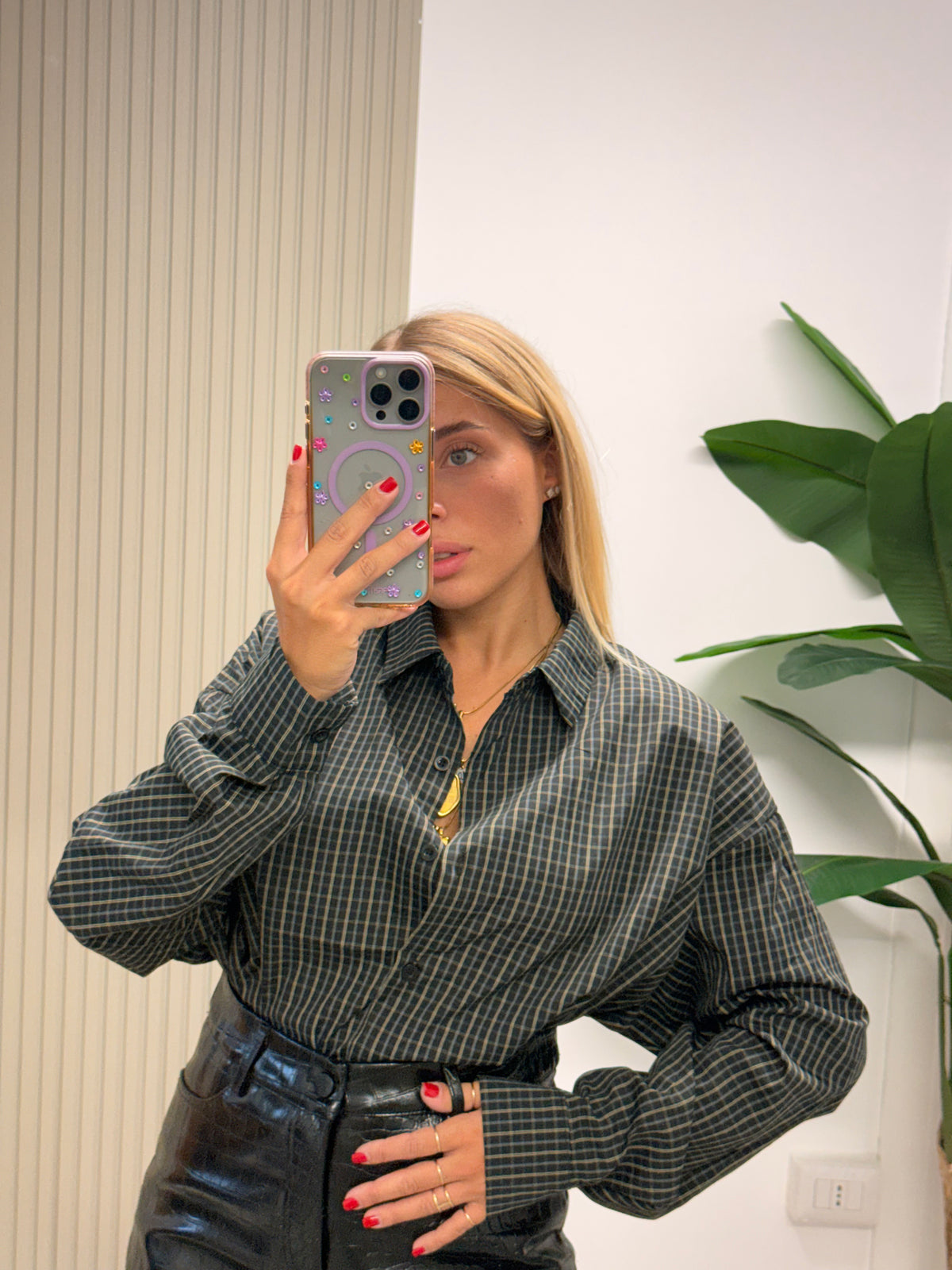 CAMICIA QUADRI NERA