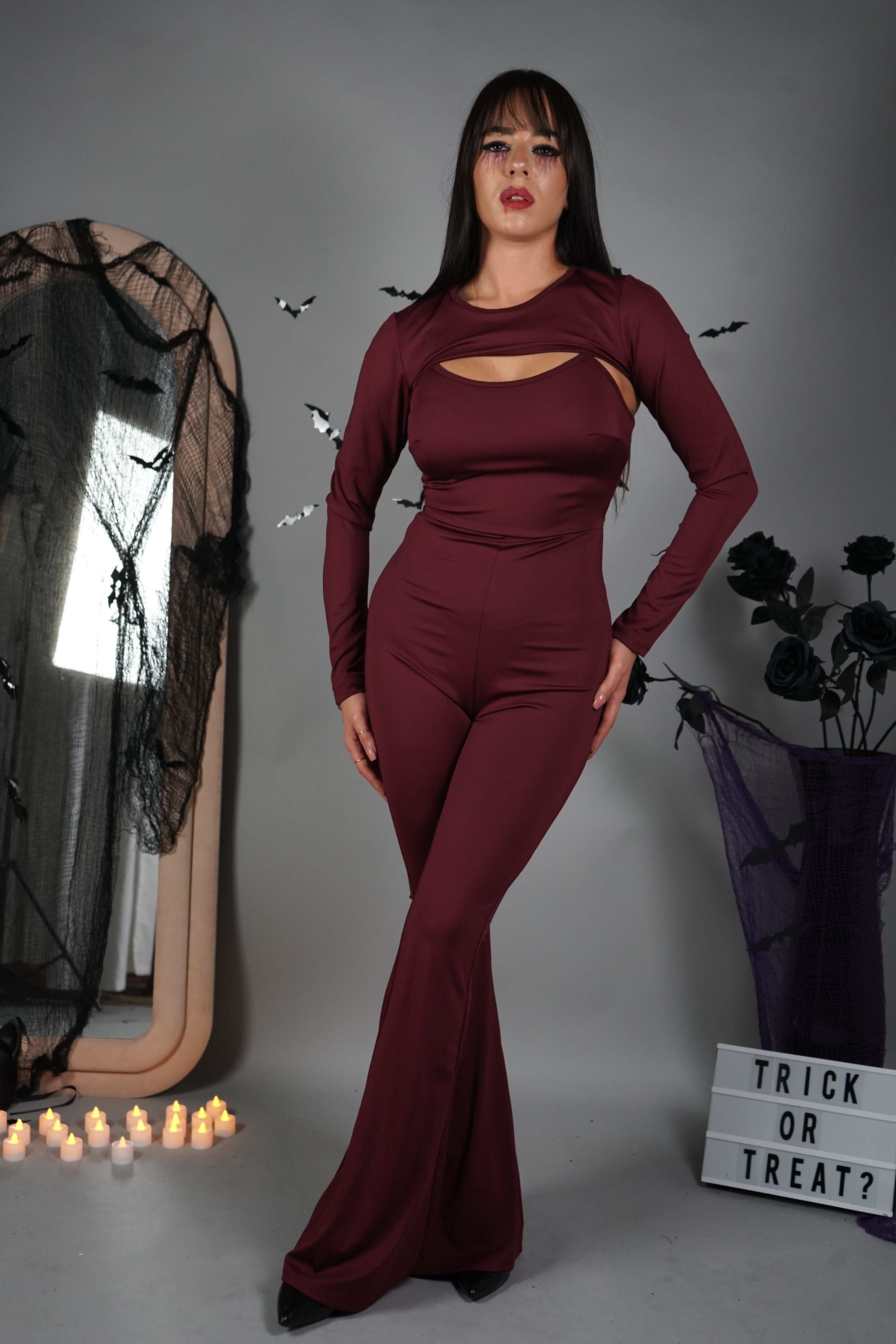 JUMPSUIT A ZAMPA BORDEAUX