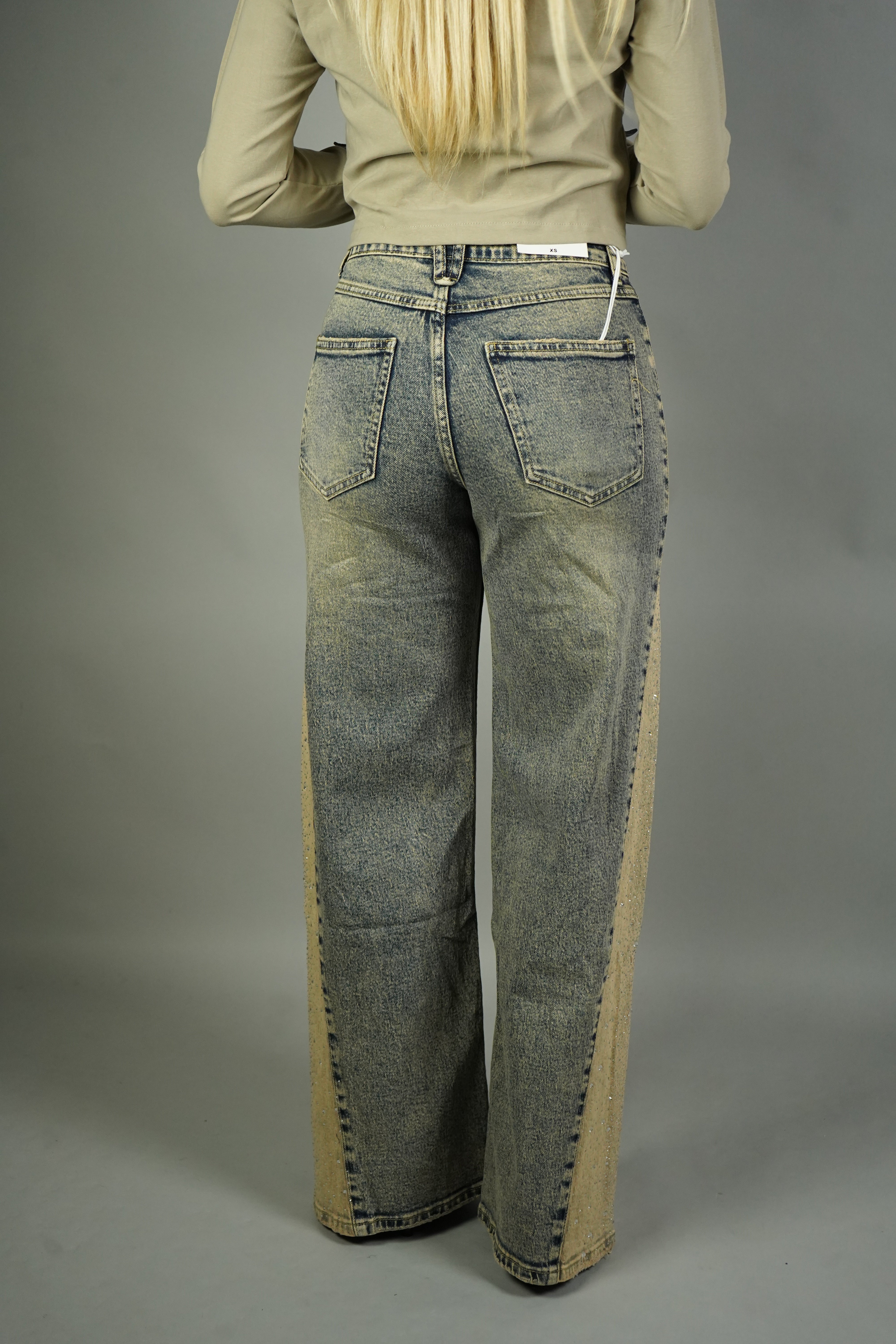 JEANS BICOLOR STRASS