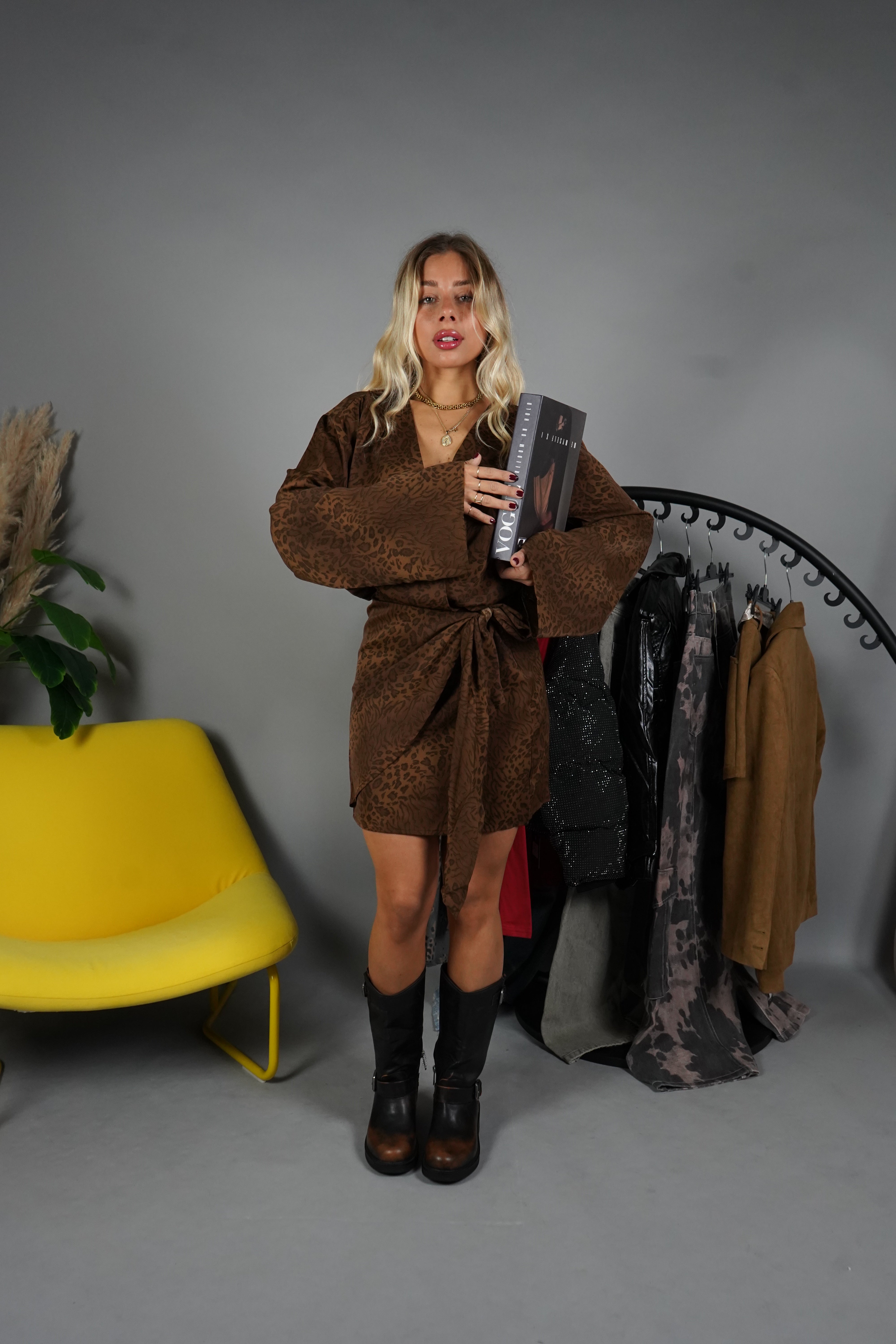 MINI DRESS PORTAFOGLIO ANIMALIER