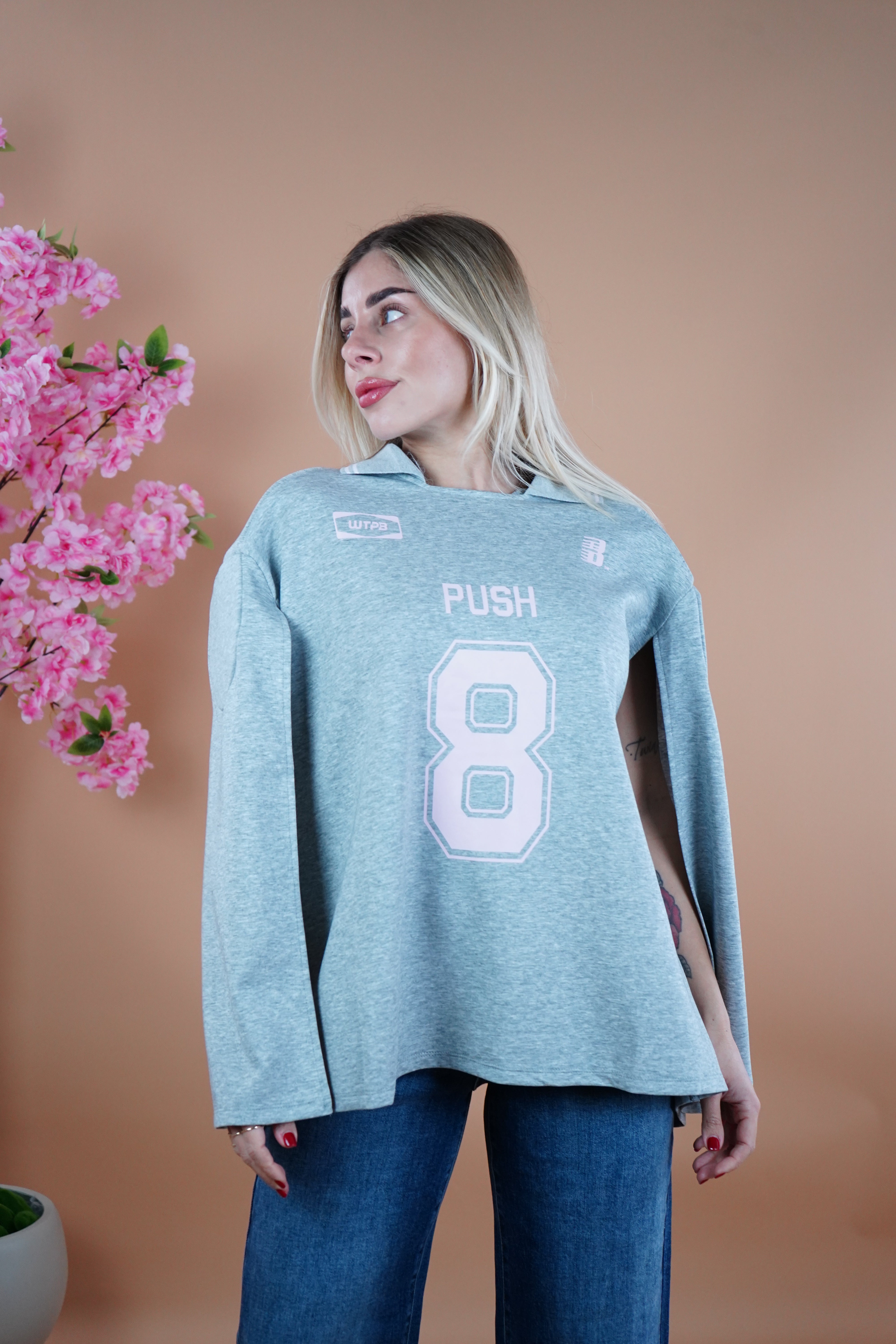 T-SHIRT RUGBY GRIGIA