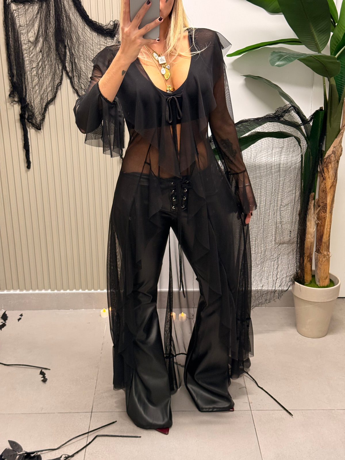 TOP DIANA NERO IN TULLE
