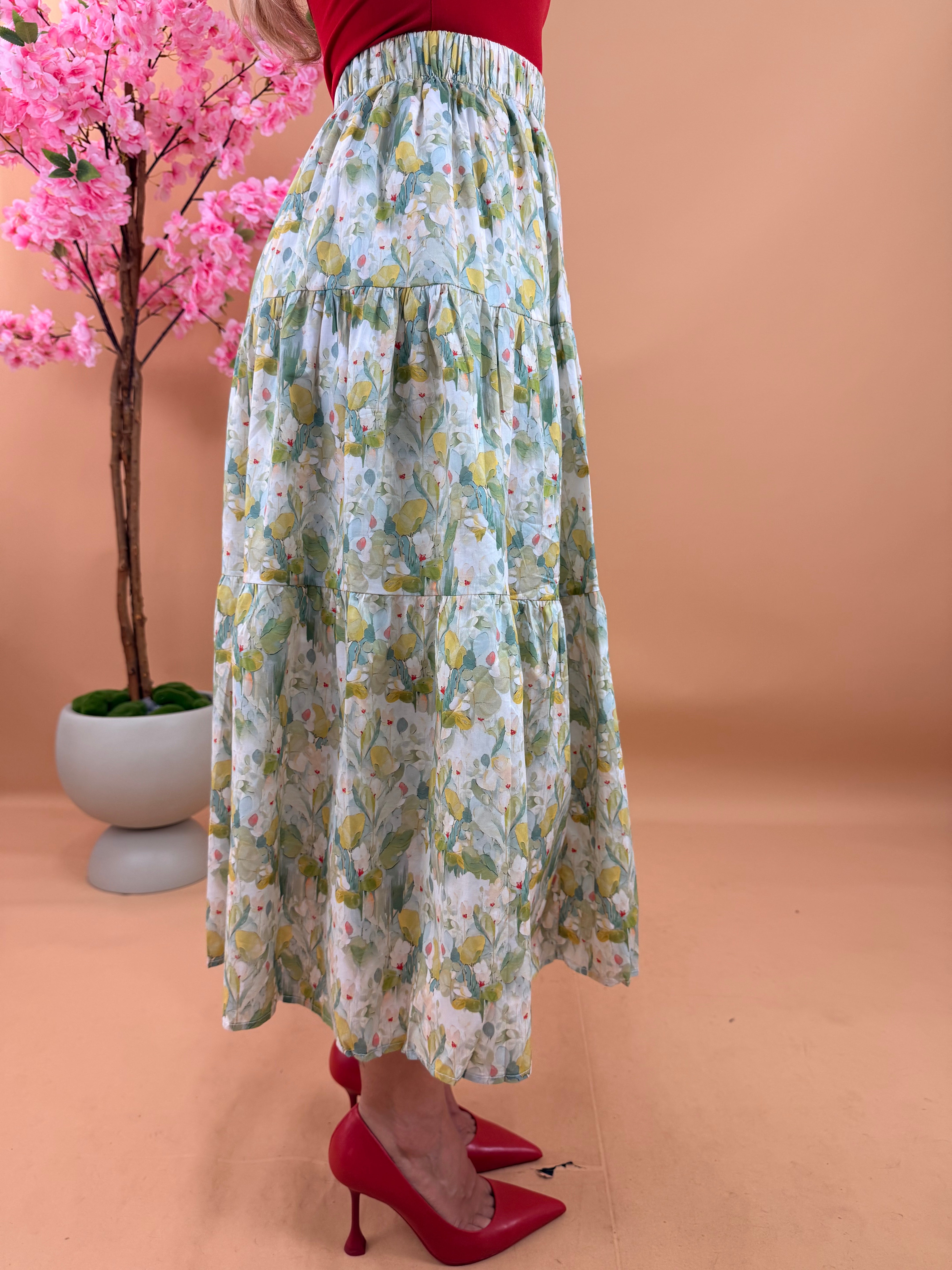 GONNA LUNGA FIORI VERDE