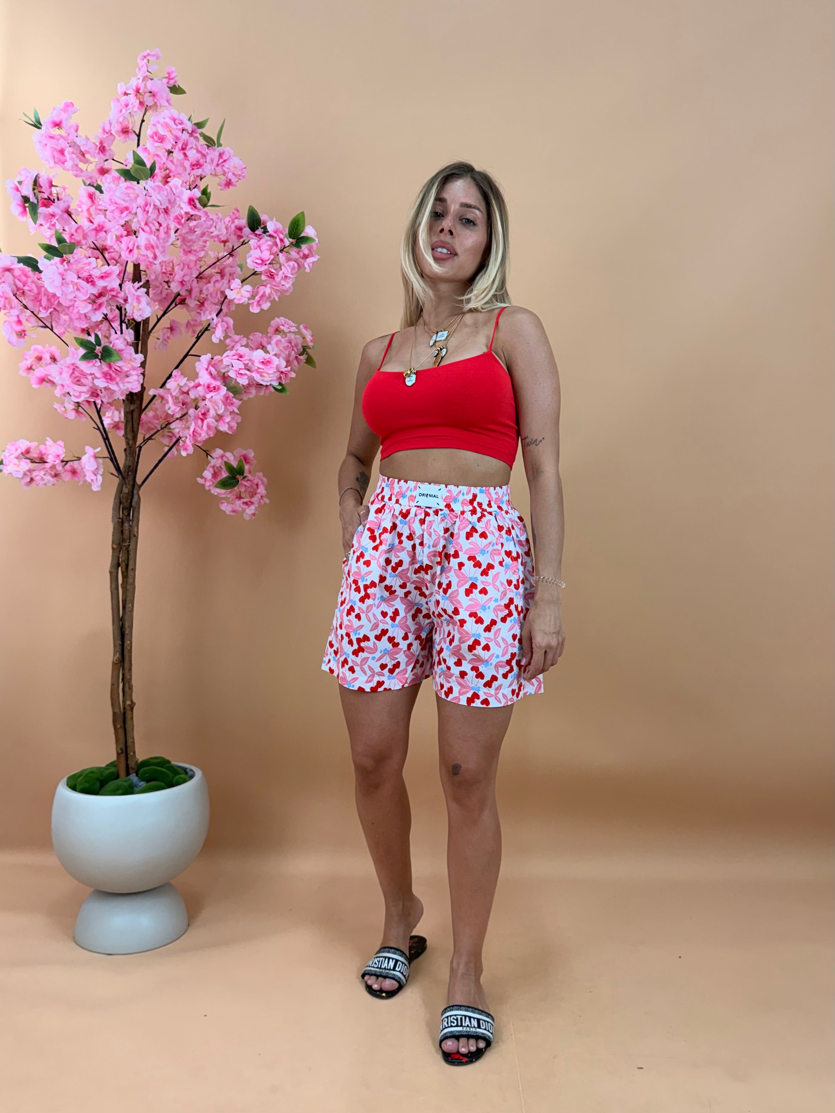 MINI SHORTS FANTASY CUORI ROSSO