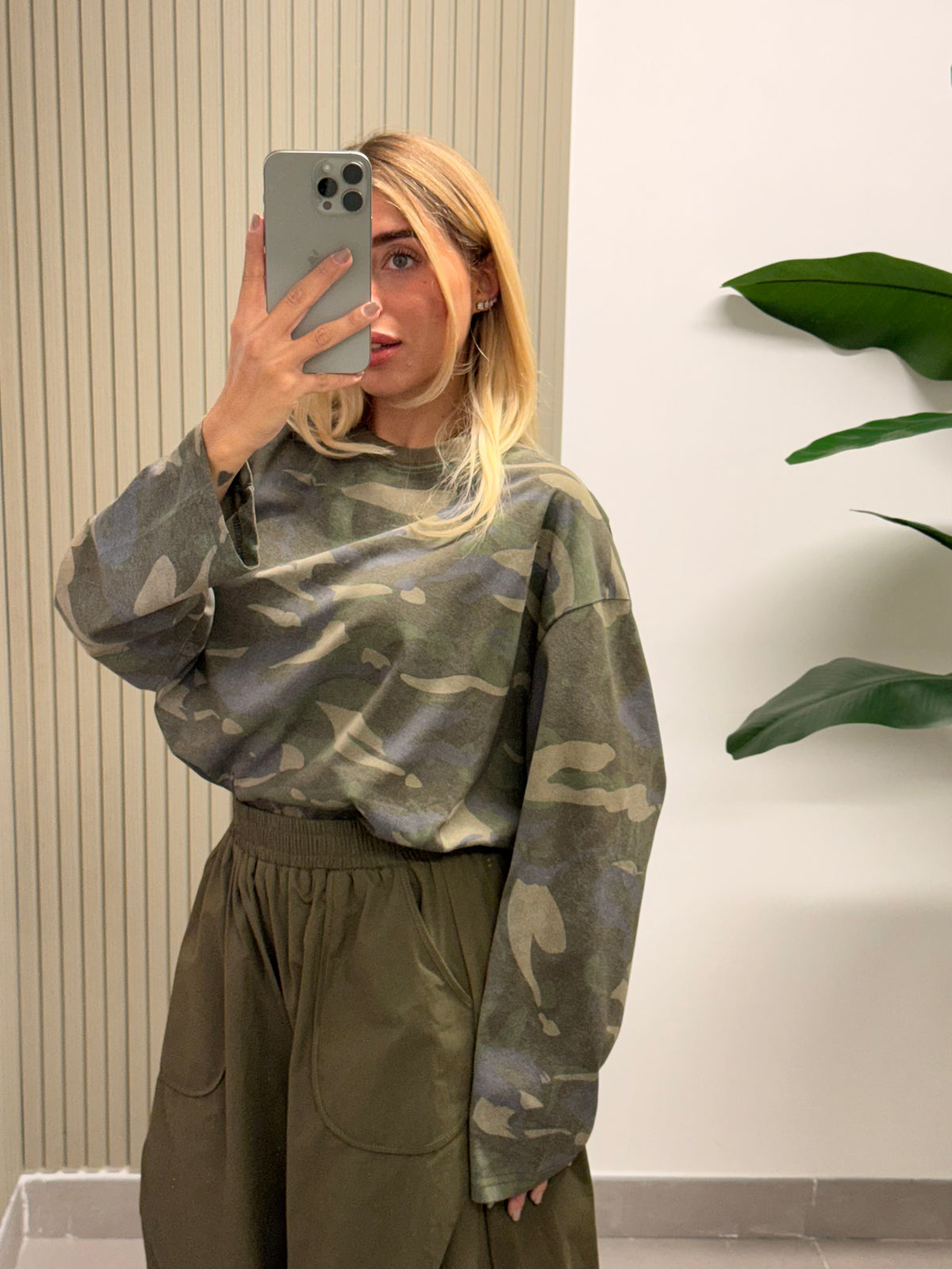 T-SHIRT LONG SLEVEE MIMETICO SCURO