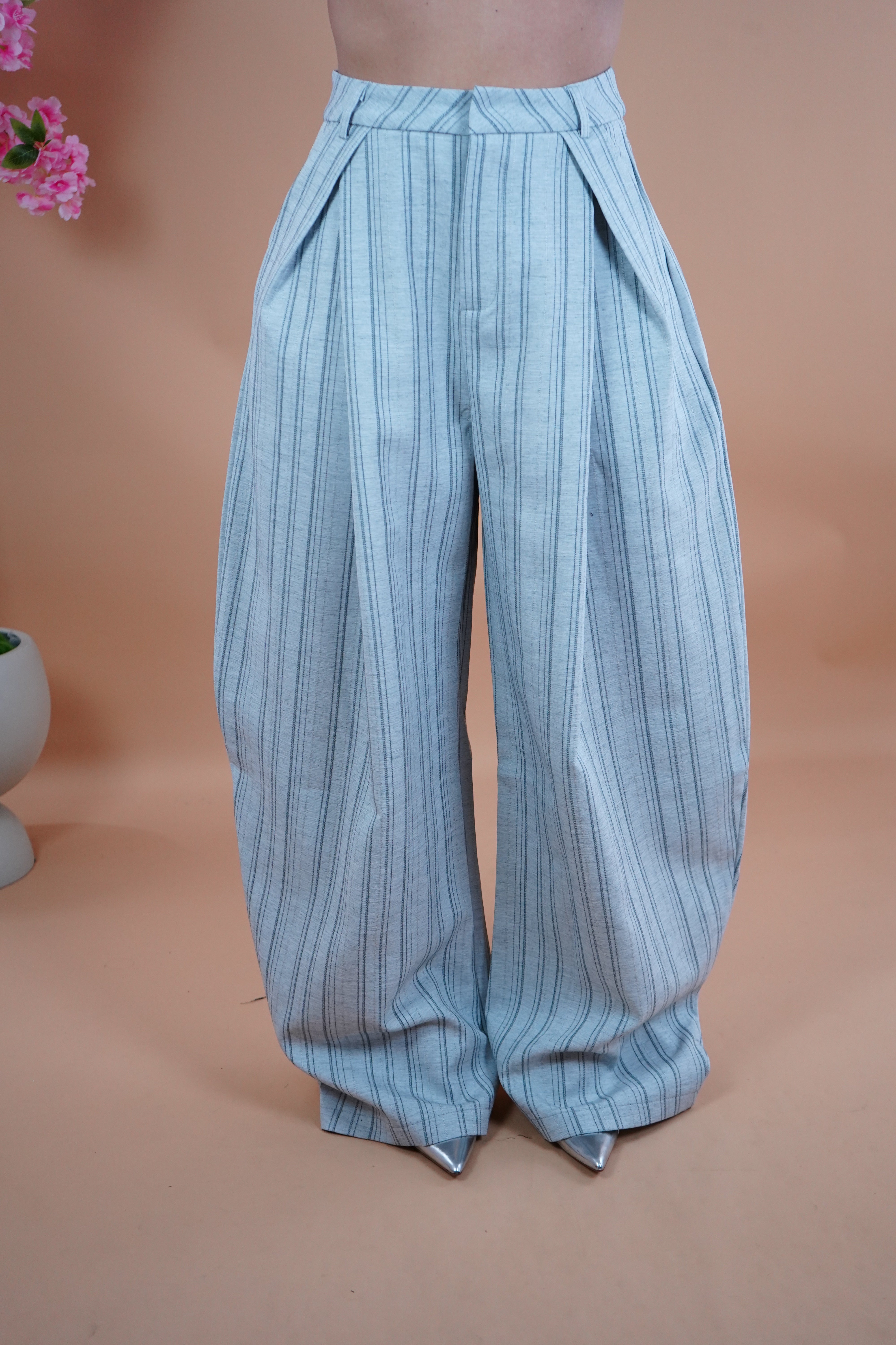 PANTALONE GESSATO BALLON GRIGIO