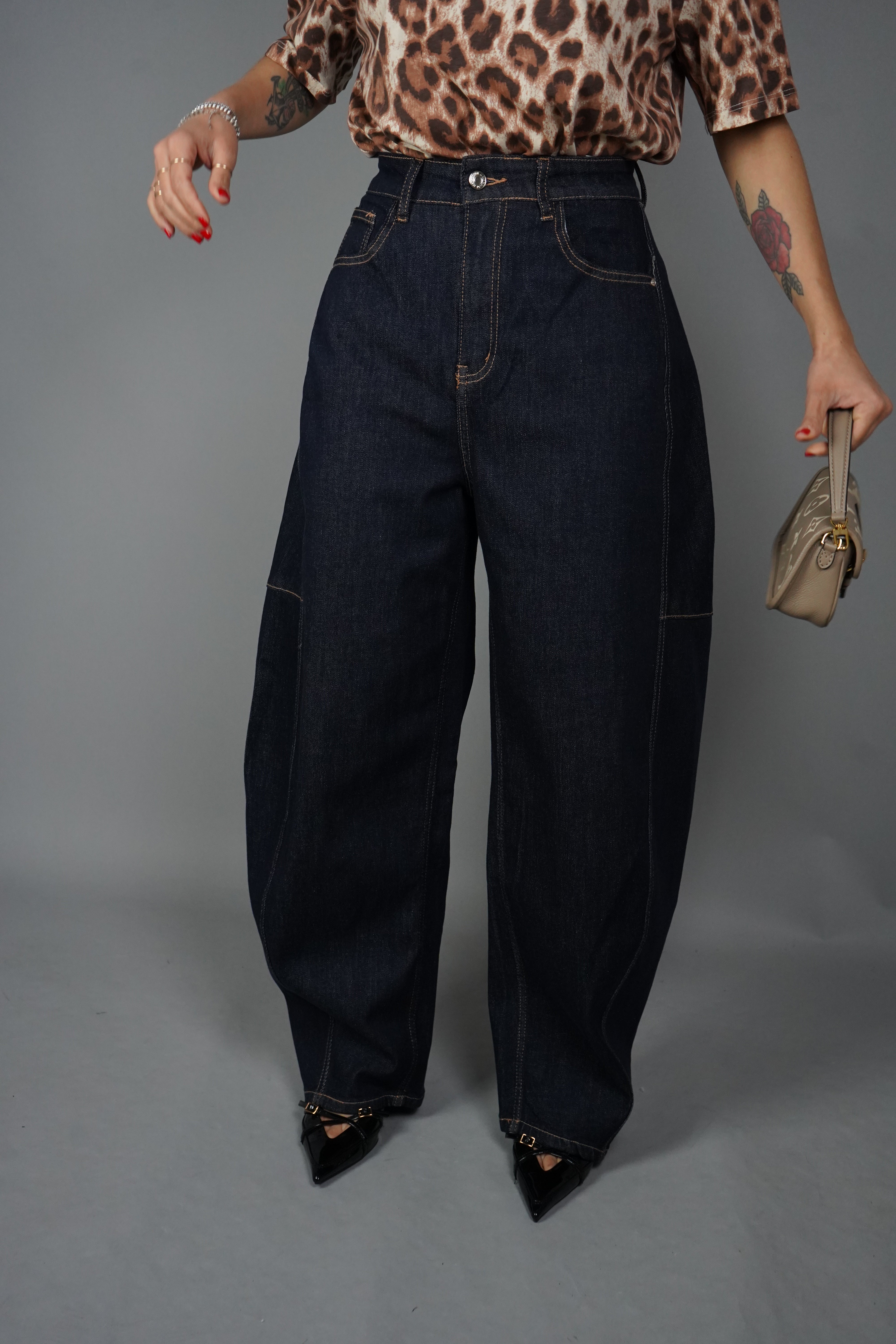 JEANS BALLON FIT DENIM SCURO