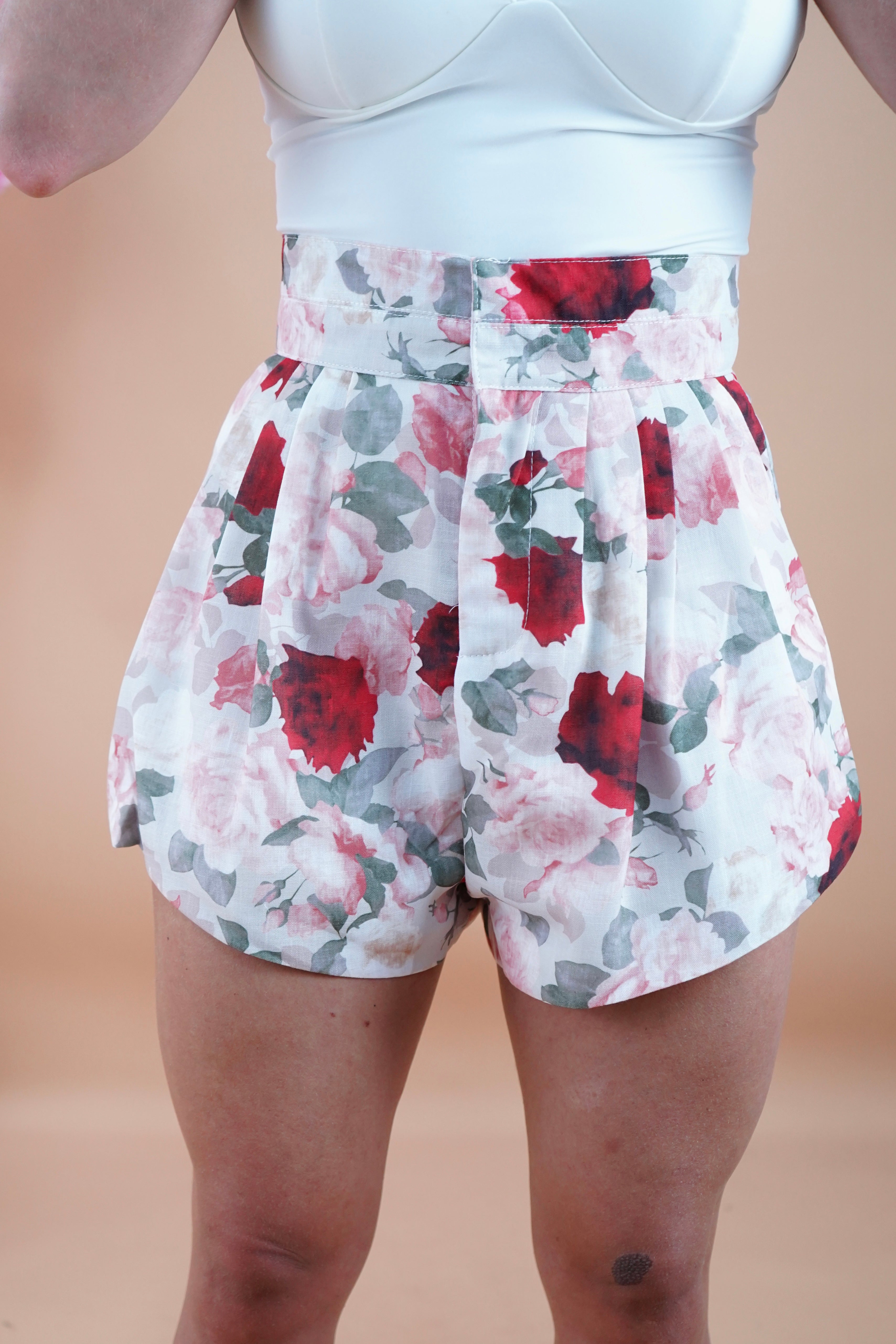MINI SHORTS FIORI PANNA