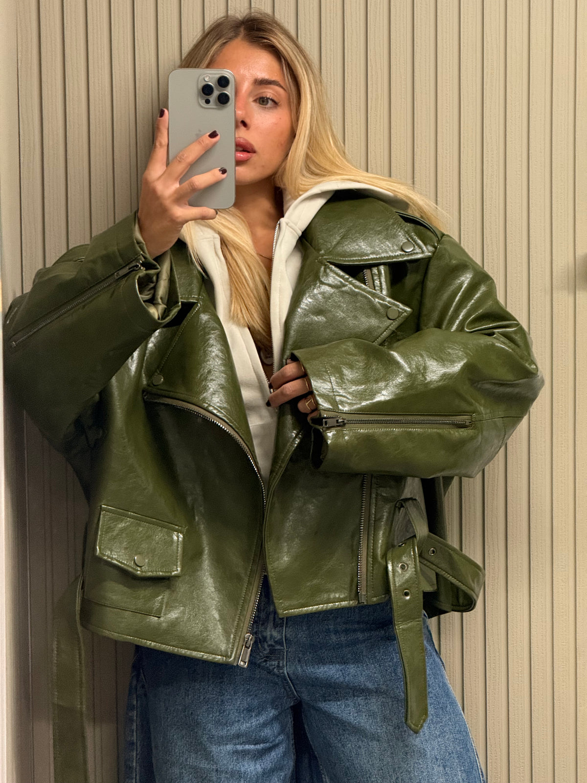 CHIODO ECOPELLE OVERSIZE MARSIGLIA VERDE