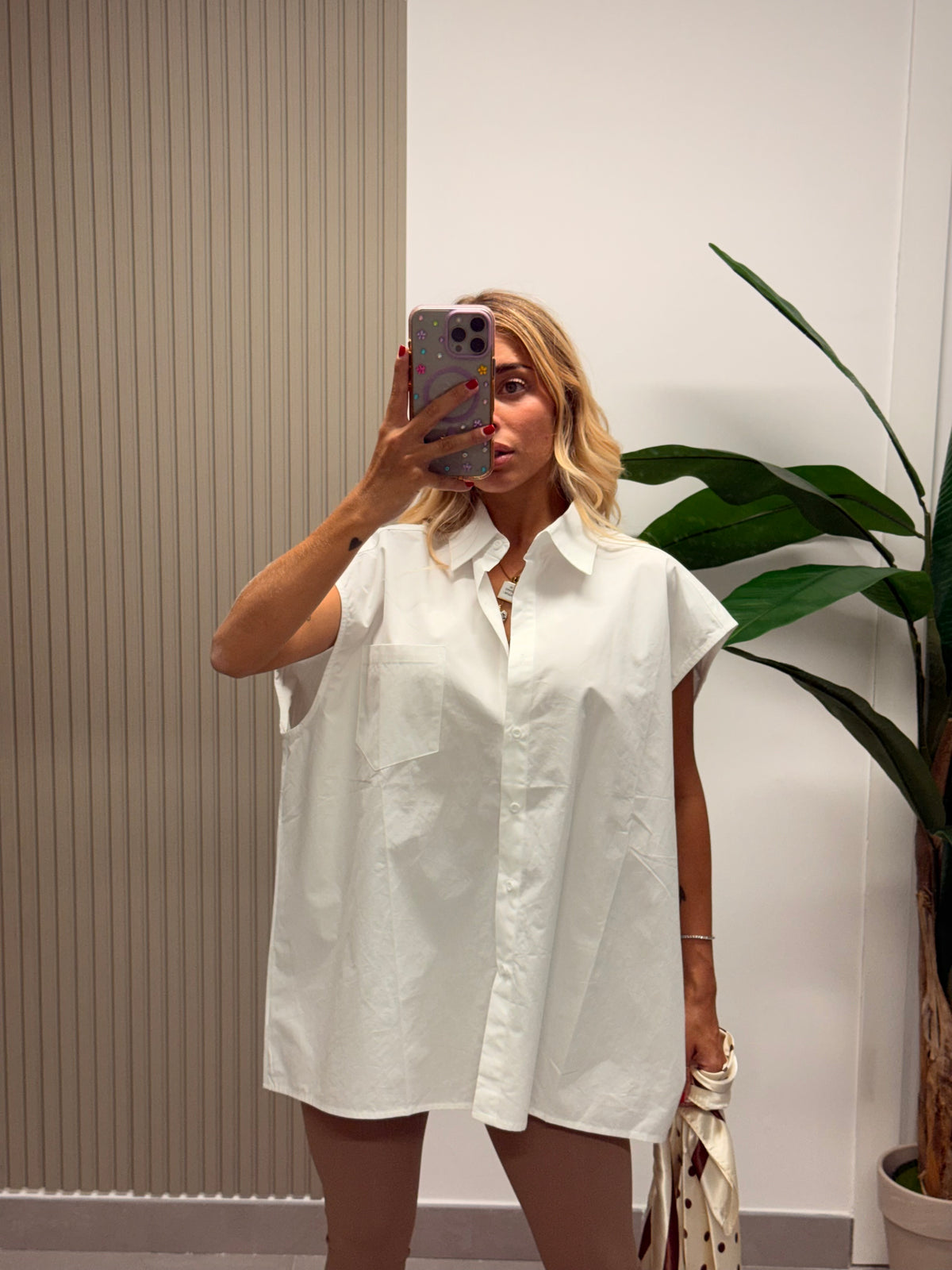 CAMICIA SMANICATO BIANCA