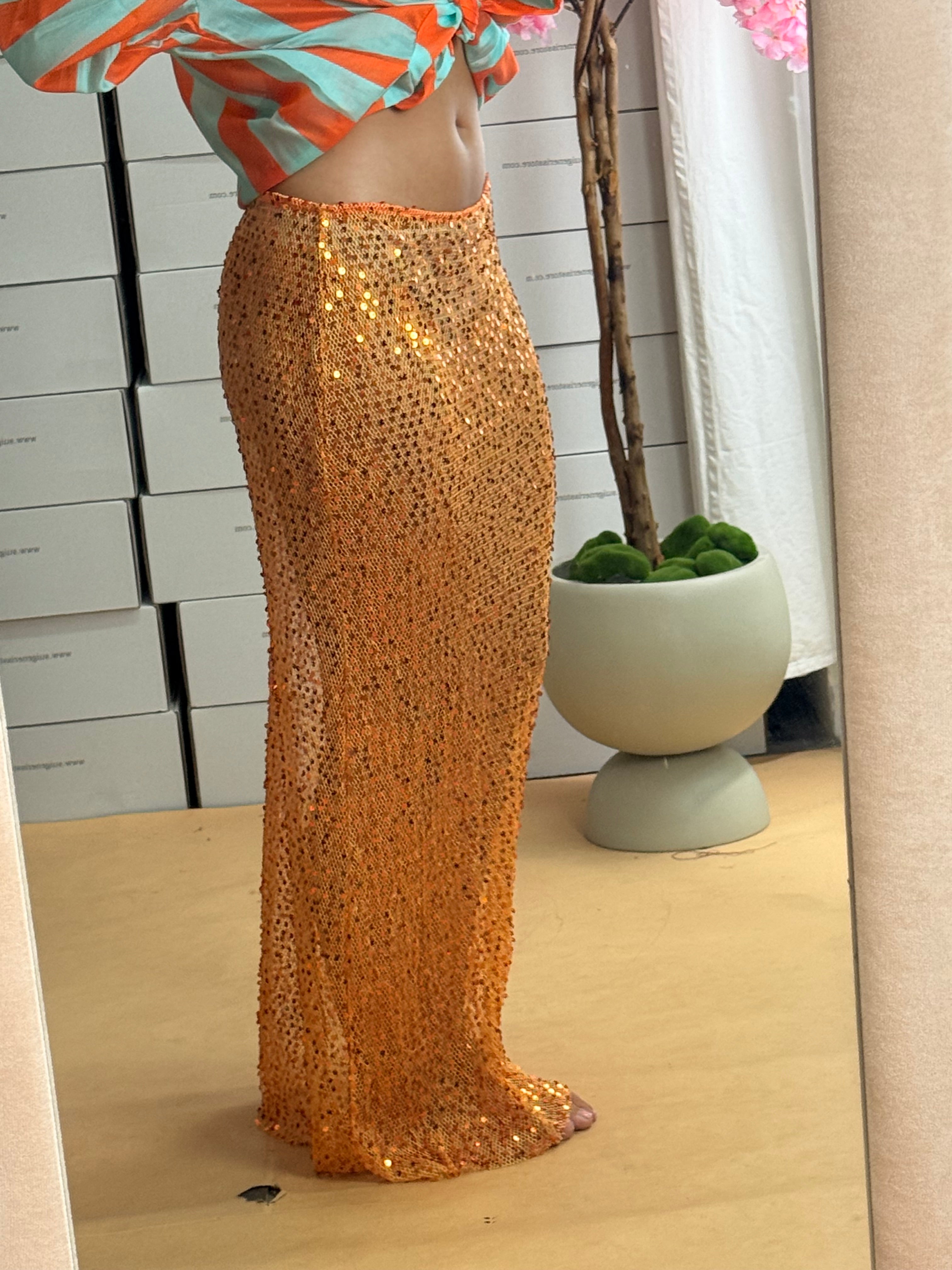 GONNA PAILLETTES MYKONOS ARANCIONE