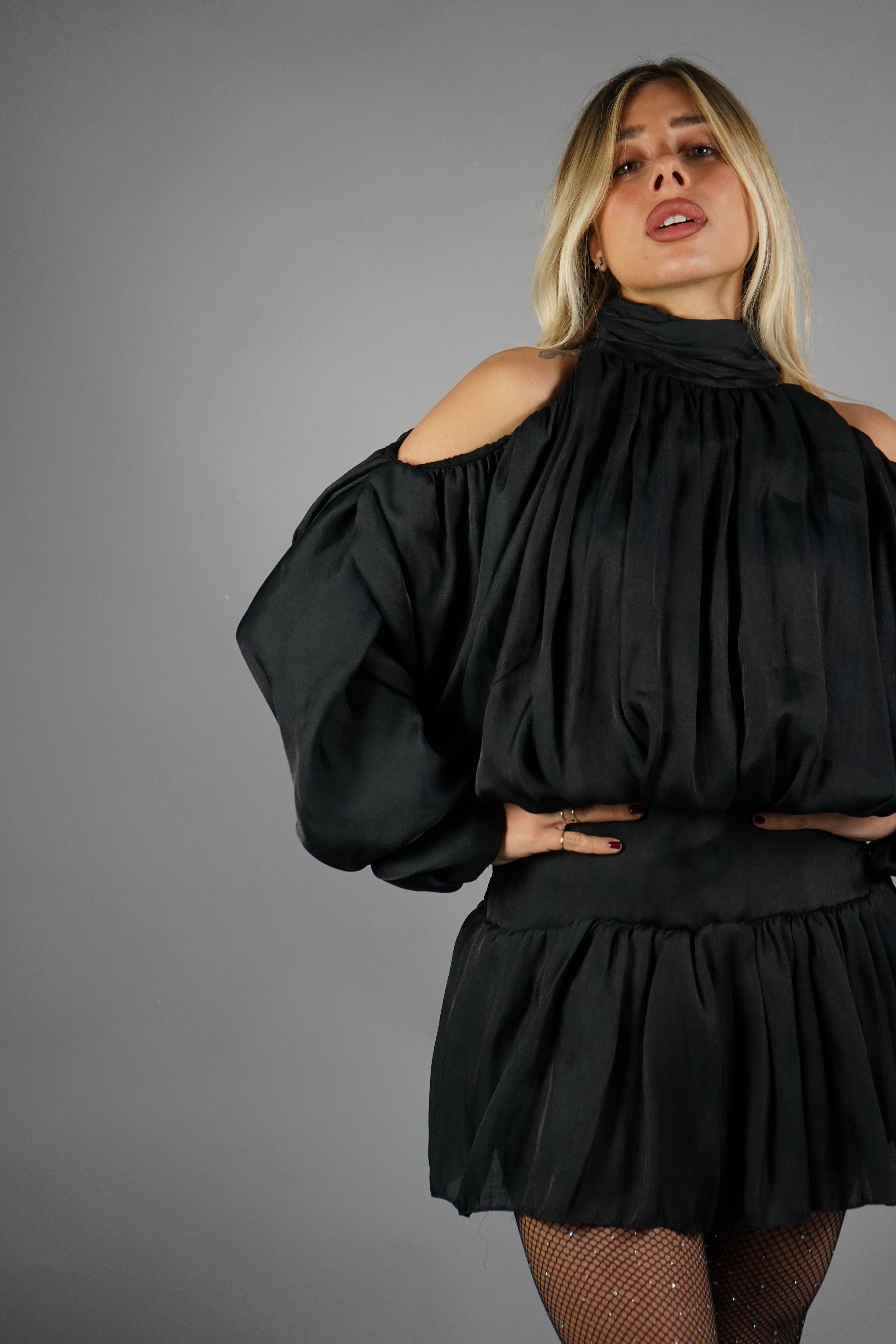MINI DRESS BALLON NERO