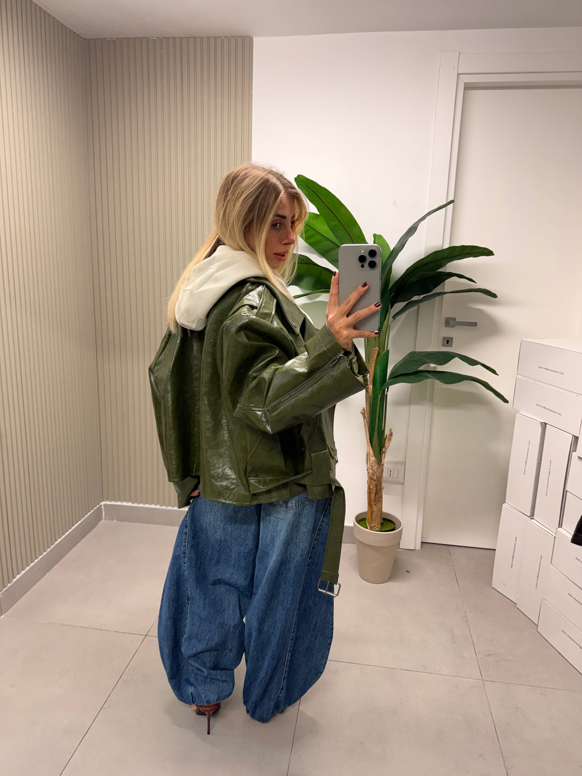 CHIODO ECOPELLE OVERSIZE MARSIGLIA VERDE