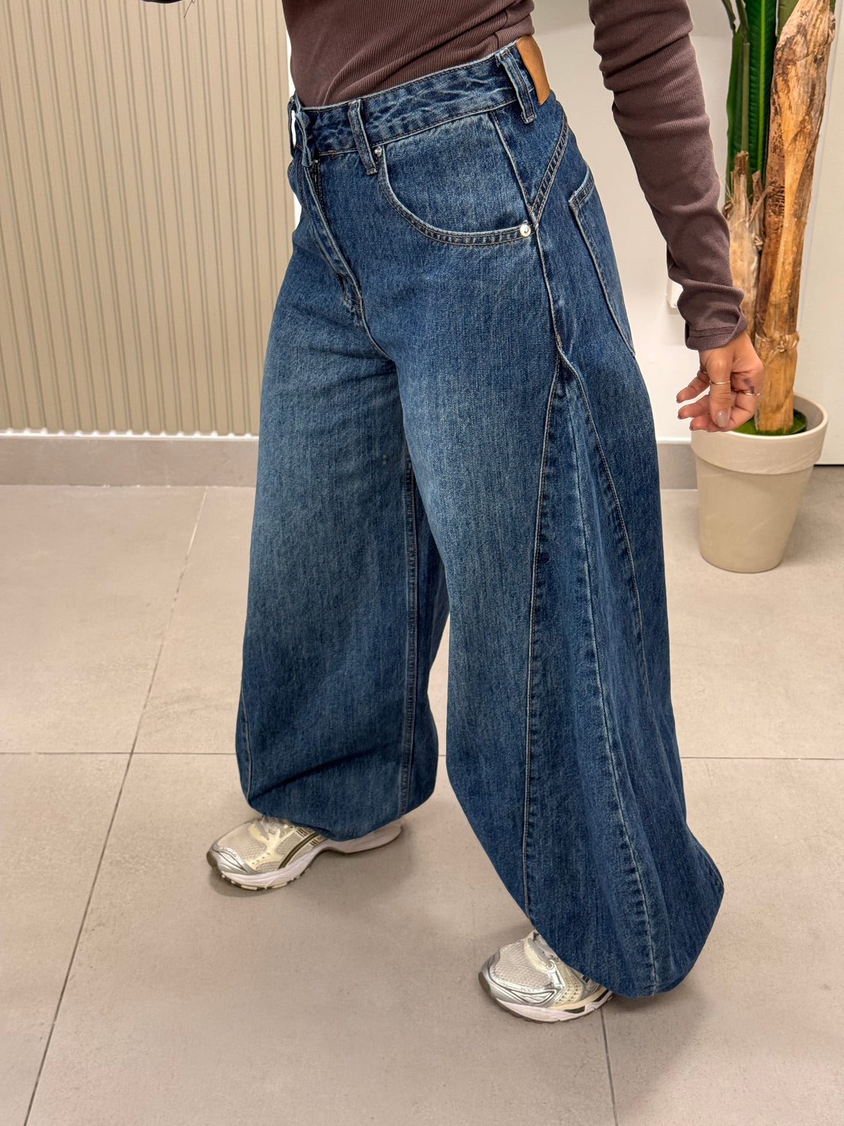 JEANS BALLON CON ELASTICO FONDO
