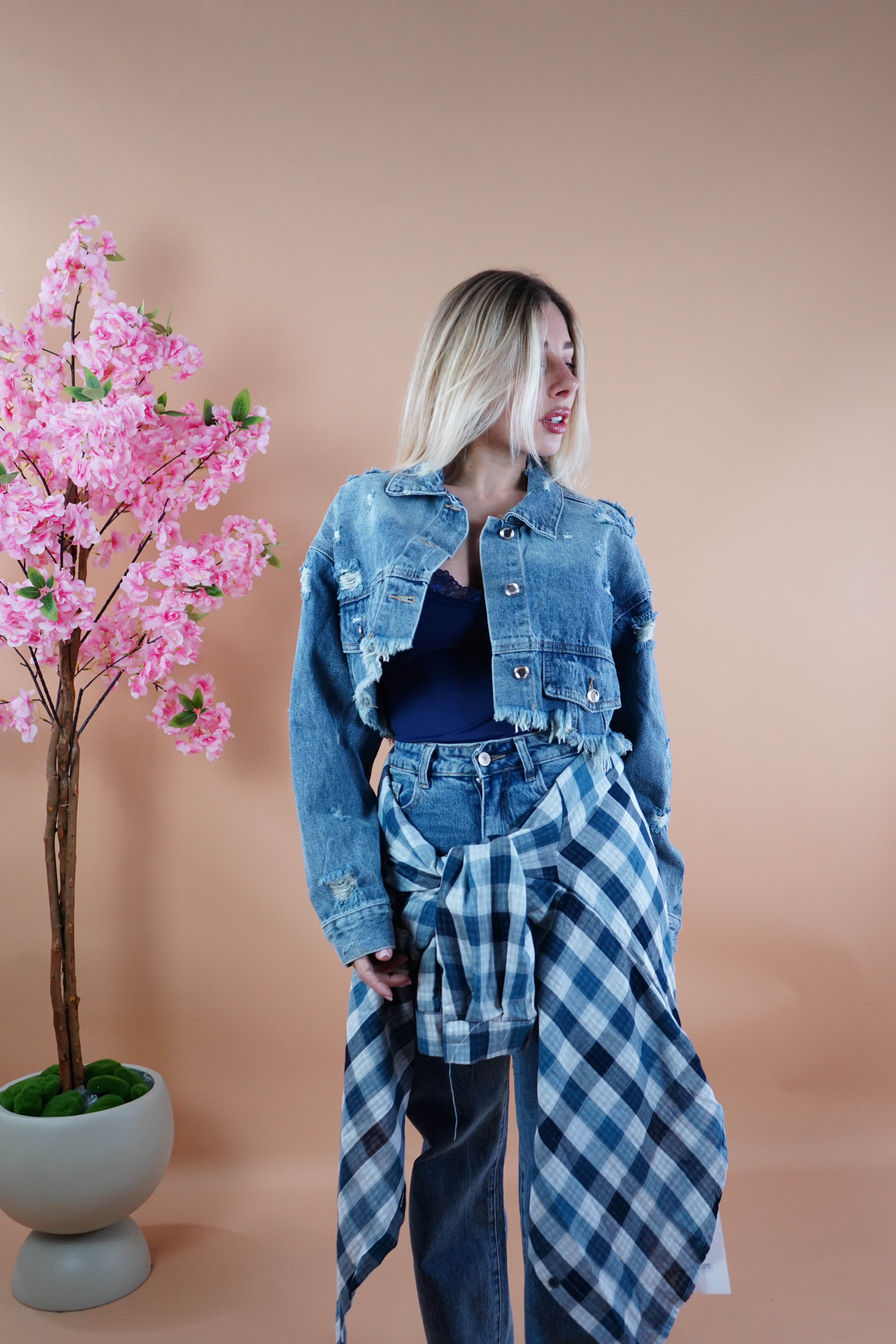 GIACCA CROP DENIM MIA