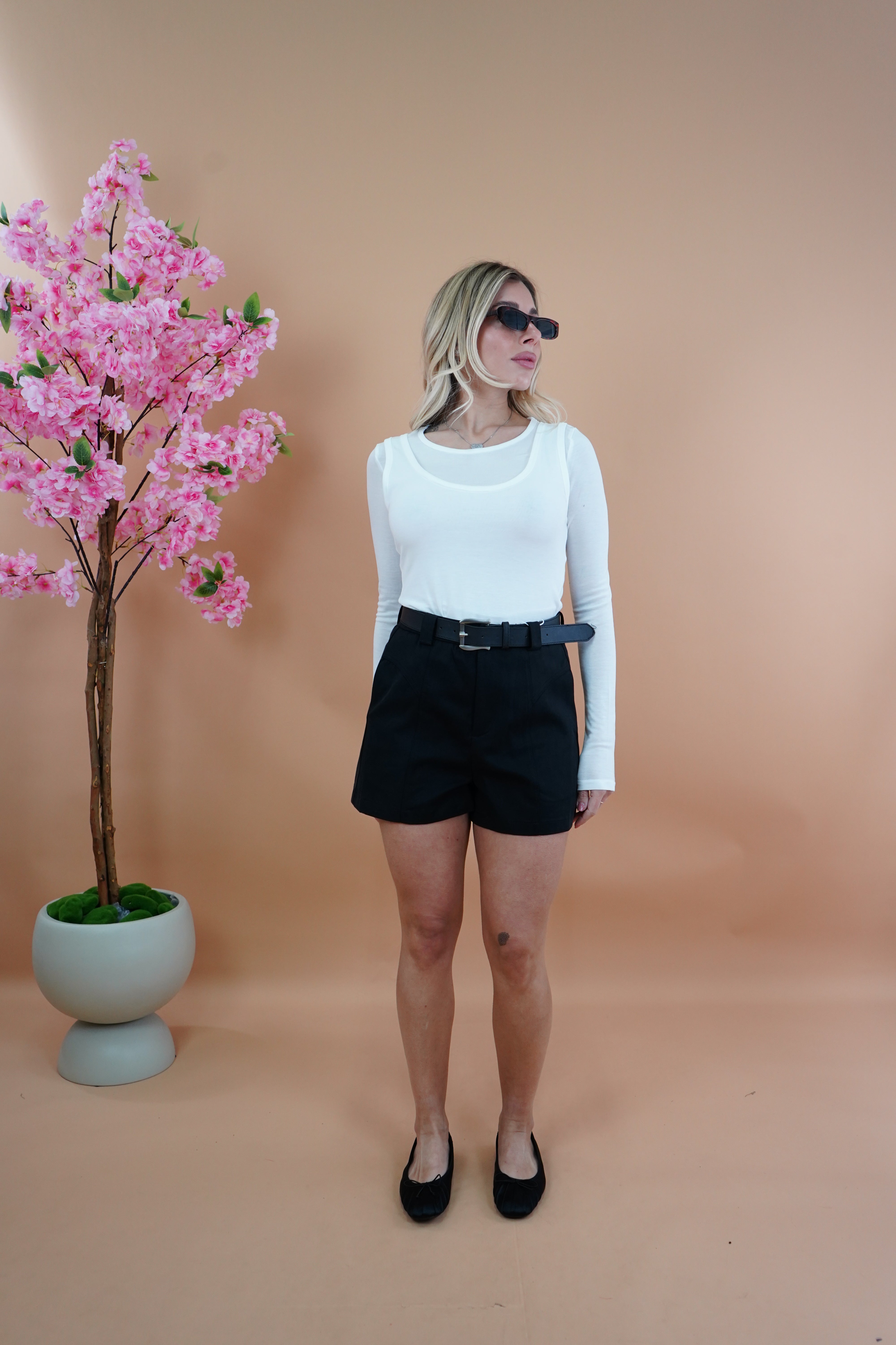 MAGLIA CON CANOTTA TESSUTO CONTENITIVO BIANCA