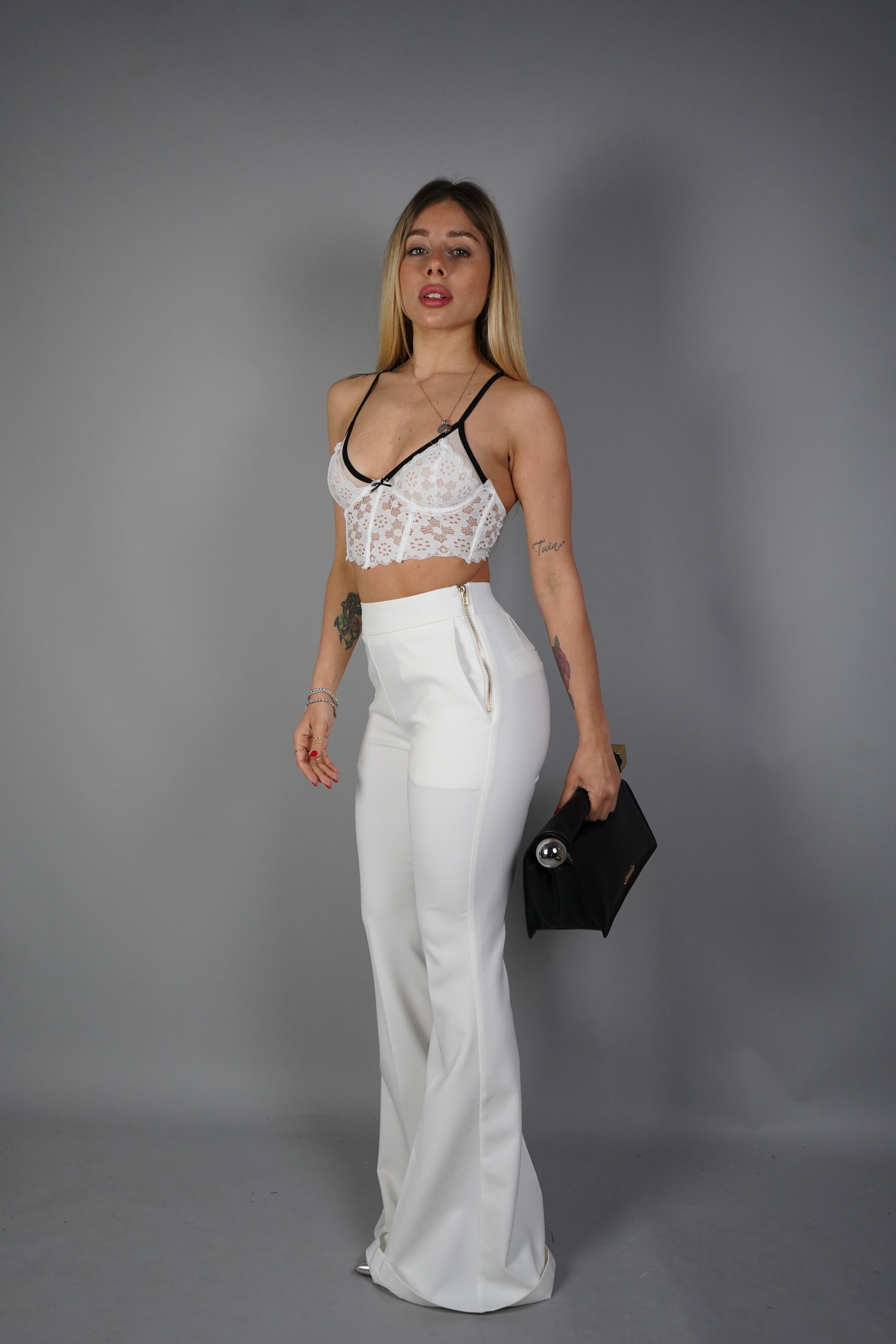 PANTALONE ZAMPA CLASSIC BIANCO
