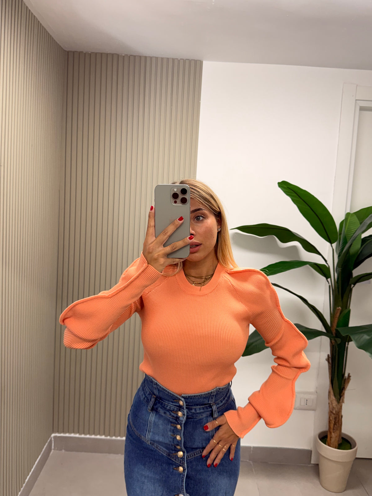 MAGLIA NUVOLA ARANCIONE