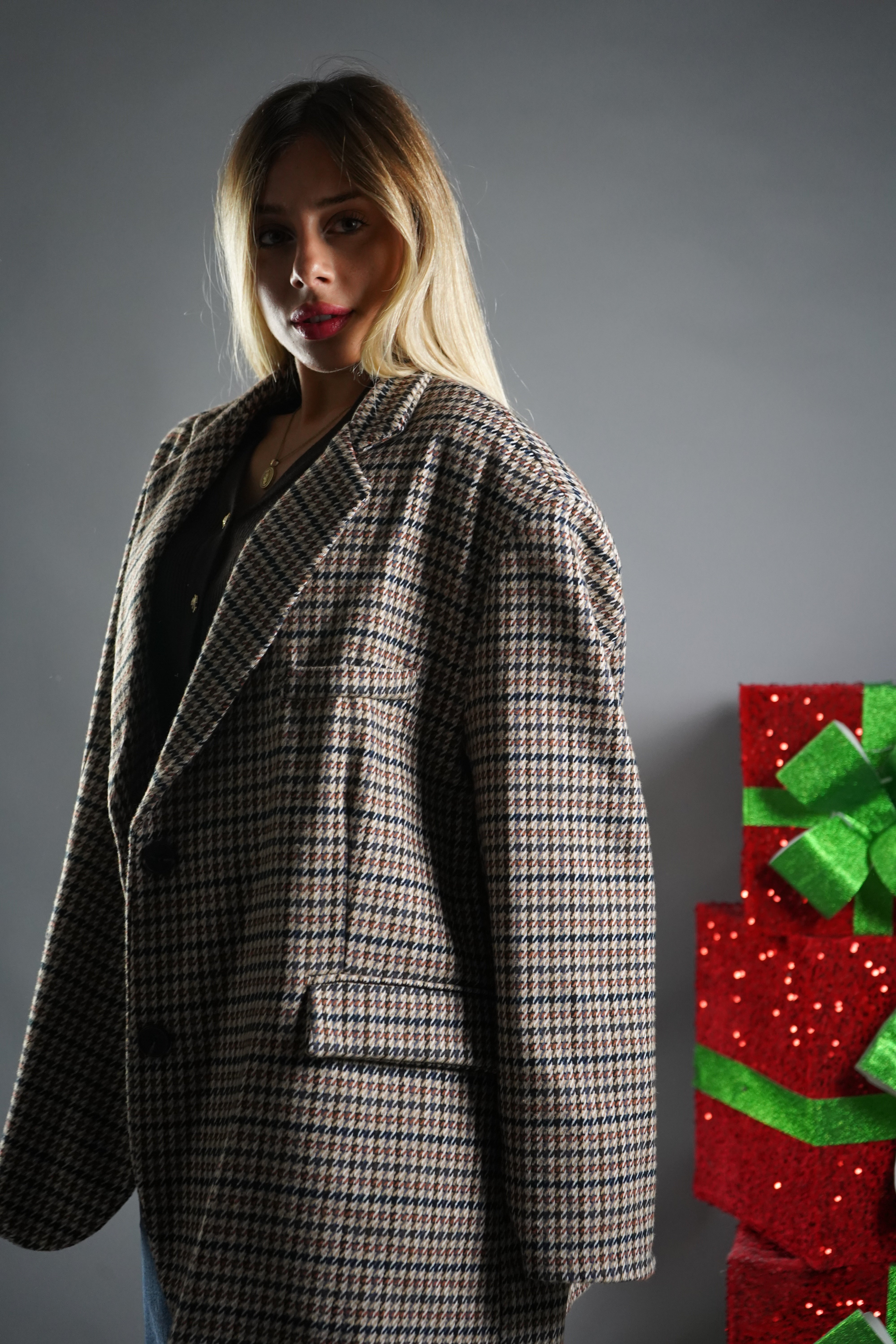 BLAZER LANA PIED DE POULE BEIGE