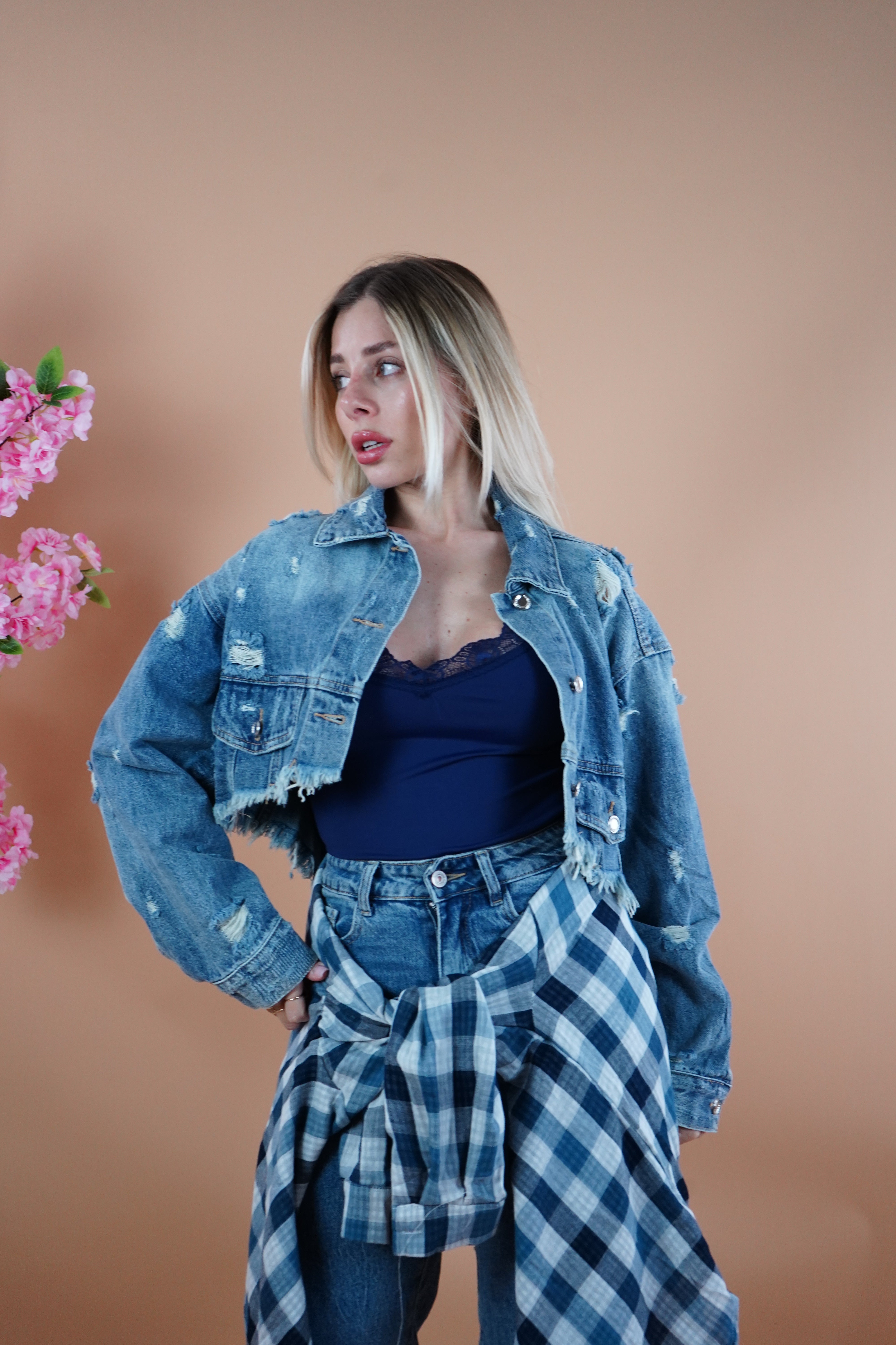 GIACCA CROP DENIM MIA