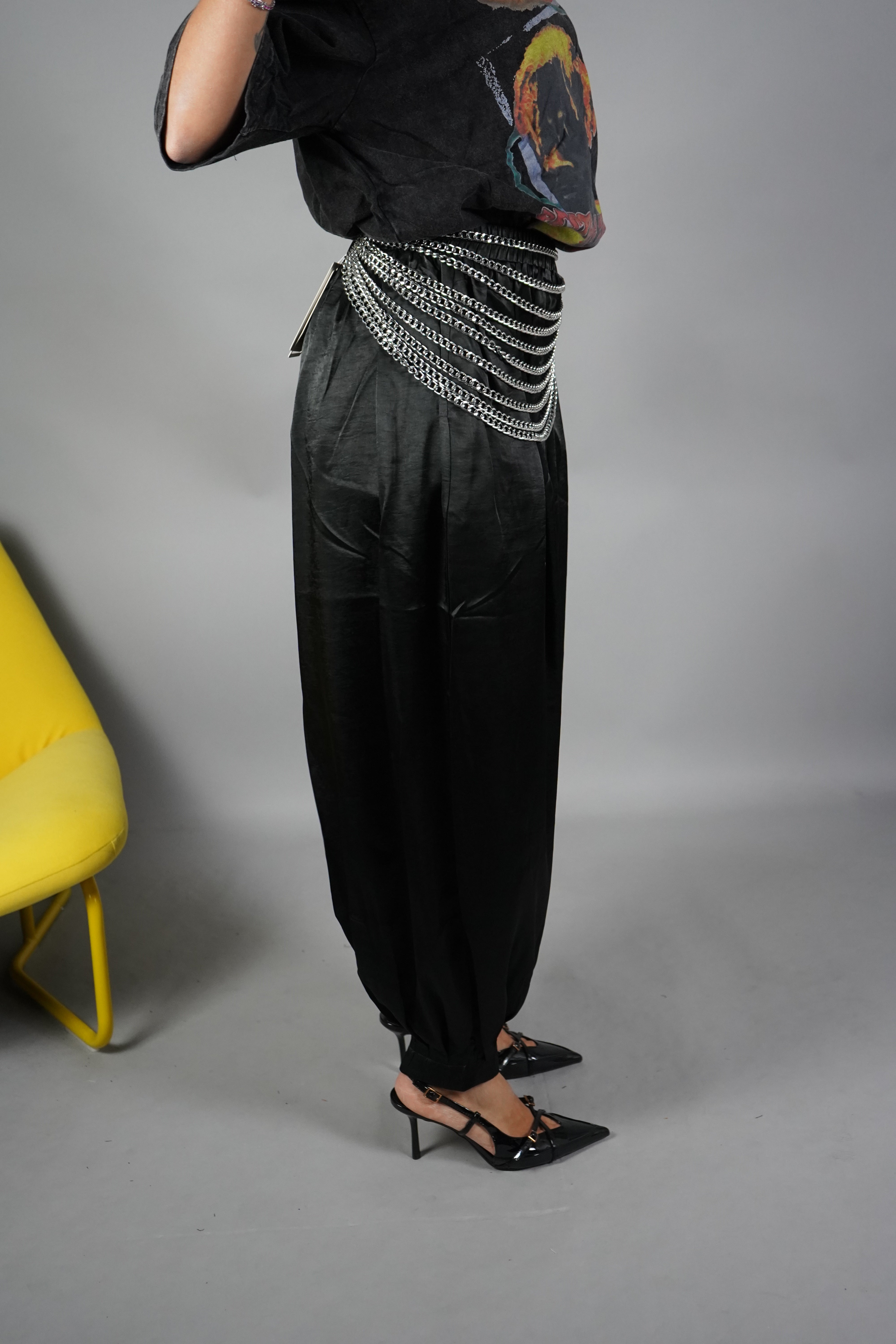 PANTALONE RASO BALLON NERO