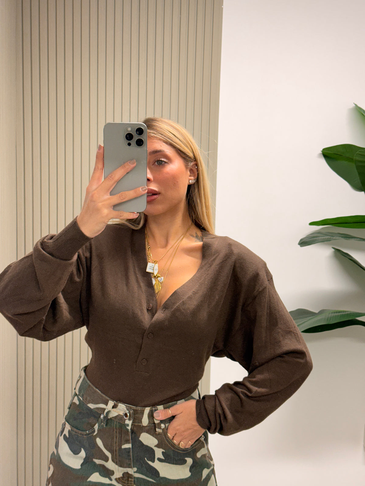 BODY VISCOSA CON SPALLINE MARRONE