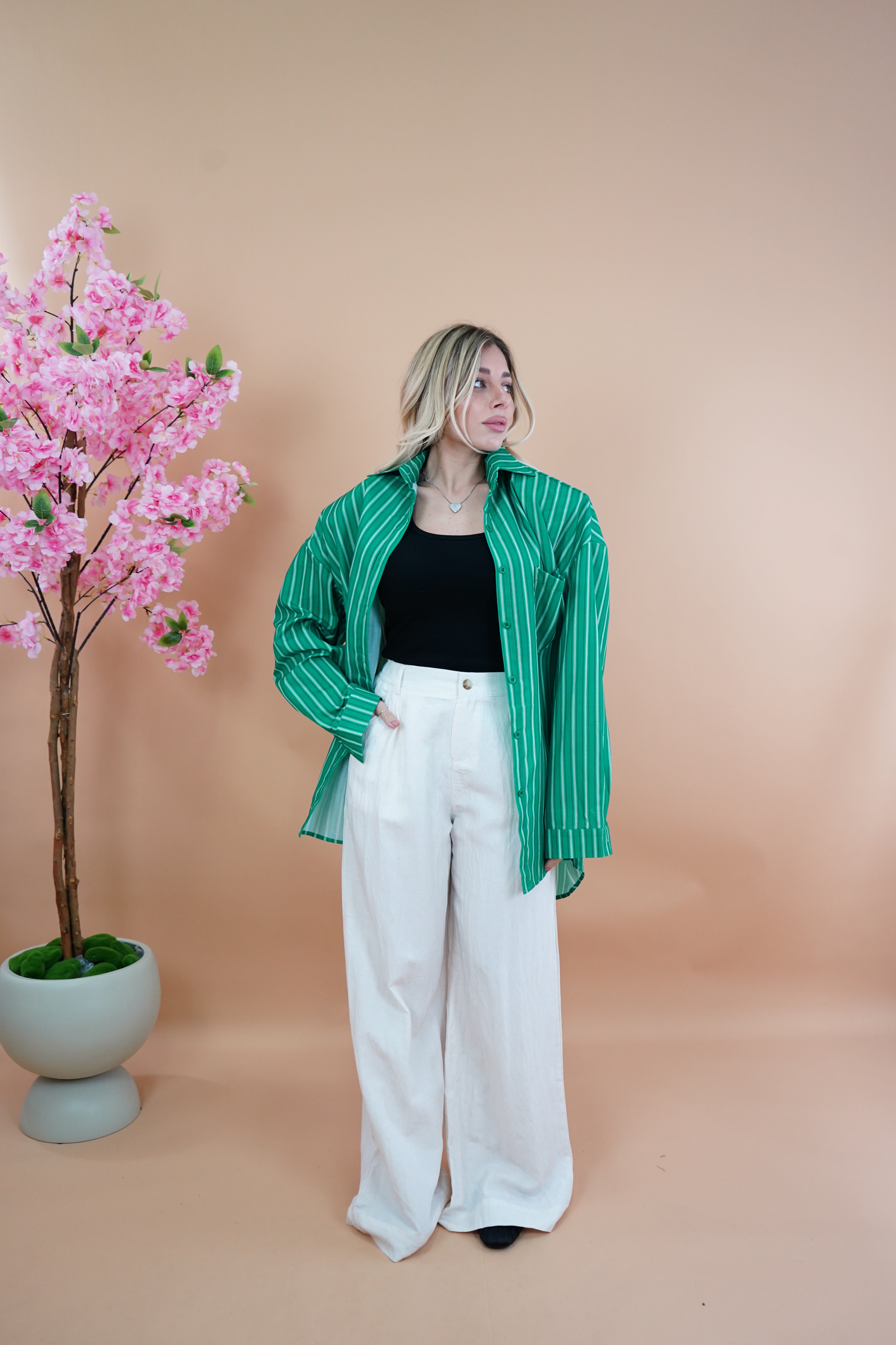 PANTALONE MORBIDO PANNA