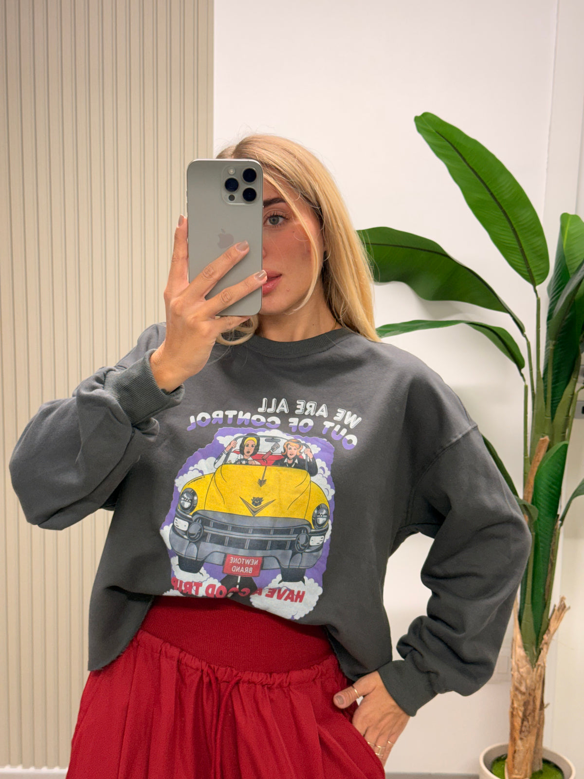 FELPA CROP JUST GIRL GRIGIO SCURO