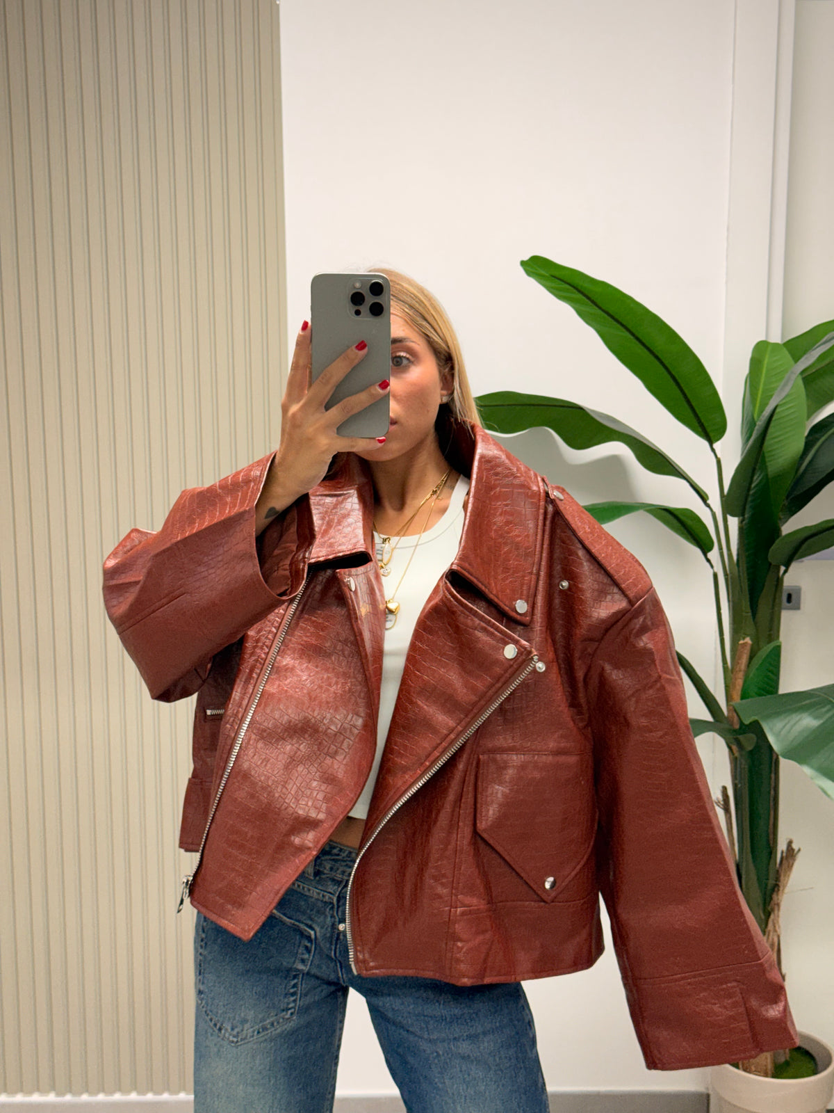 CHIODO ECOPELLE OVERSIZE COCCO COCCIO